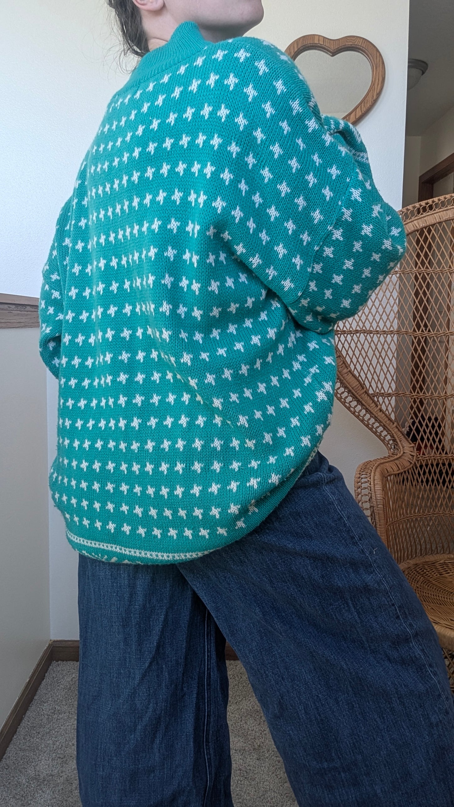 1980s teal sweater Sweater Rad Bonnie's Vintage