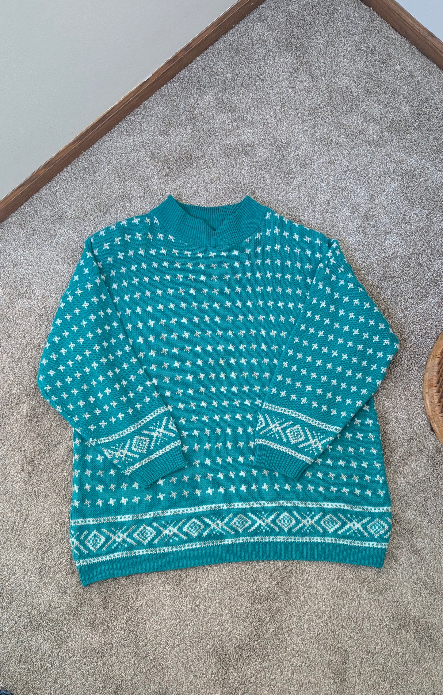 1980s teal sweater Sweater Rad Bonnie's Vintage