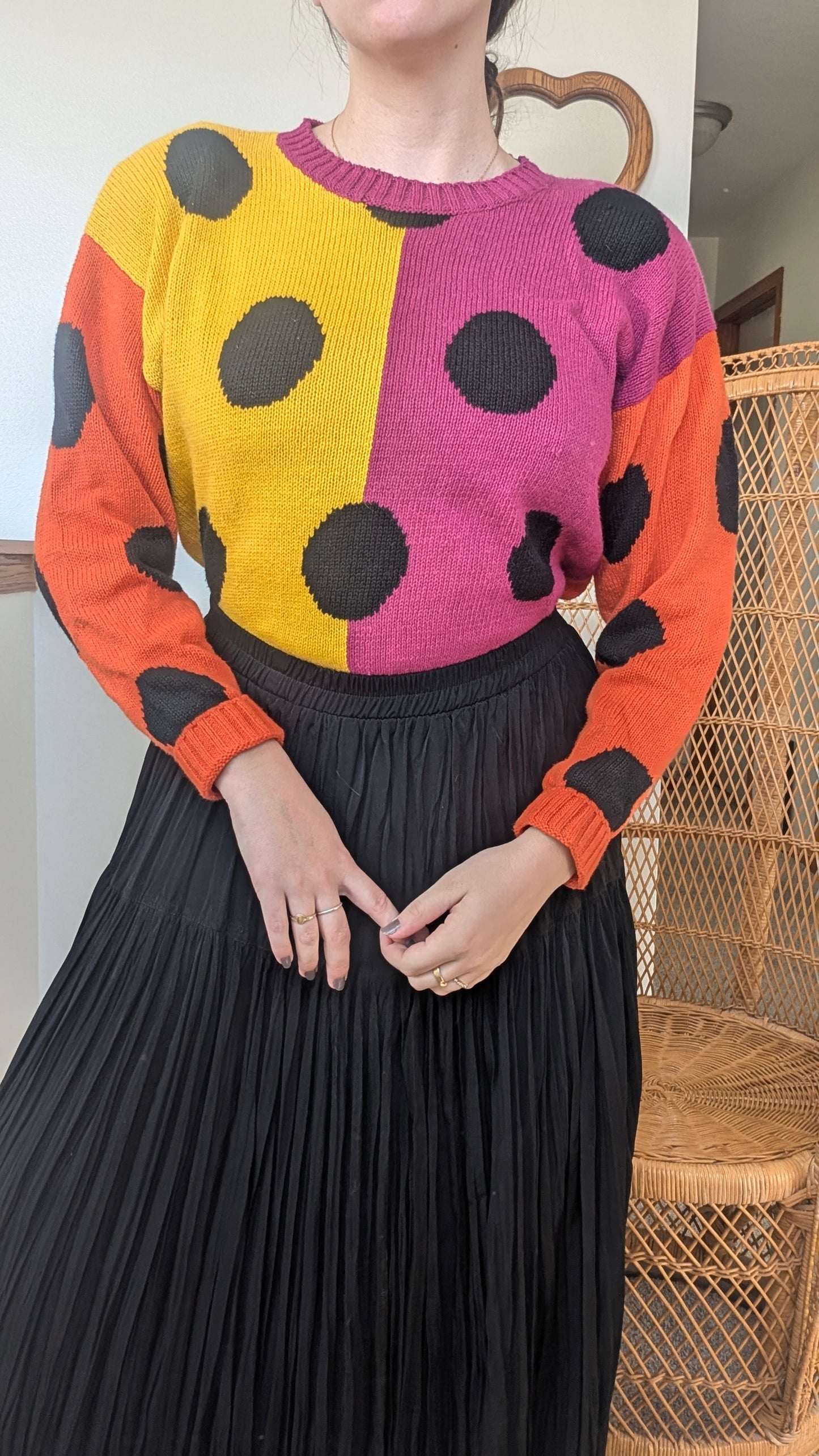 1980s polka dot sweater Sweater Rad Bonnie's Vintage