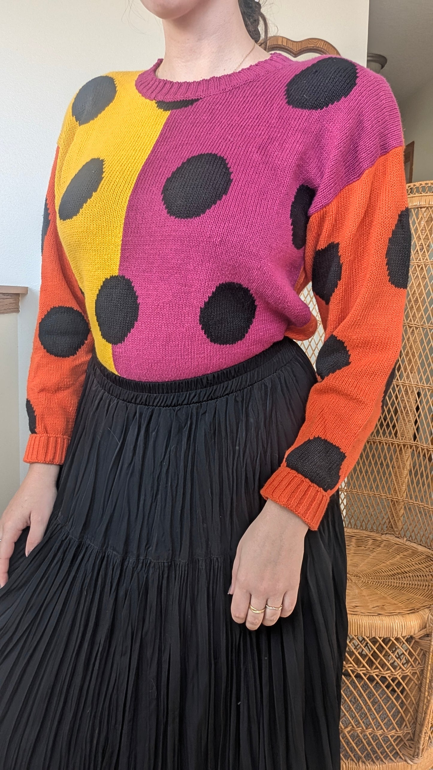 1980s polka dot sweater Sweater Rad Bonnie's Vintage