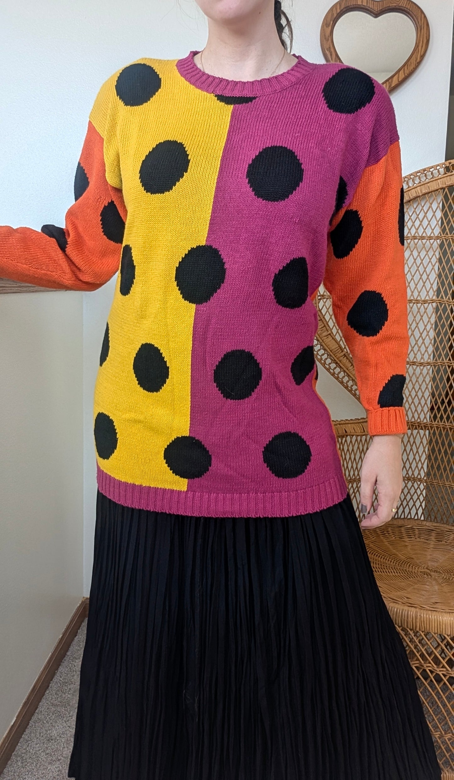 1980s polka dot sweater Sweater Rad Bonnie's Vintage