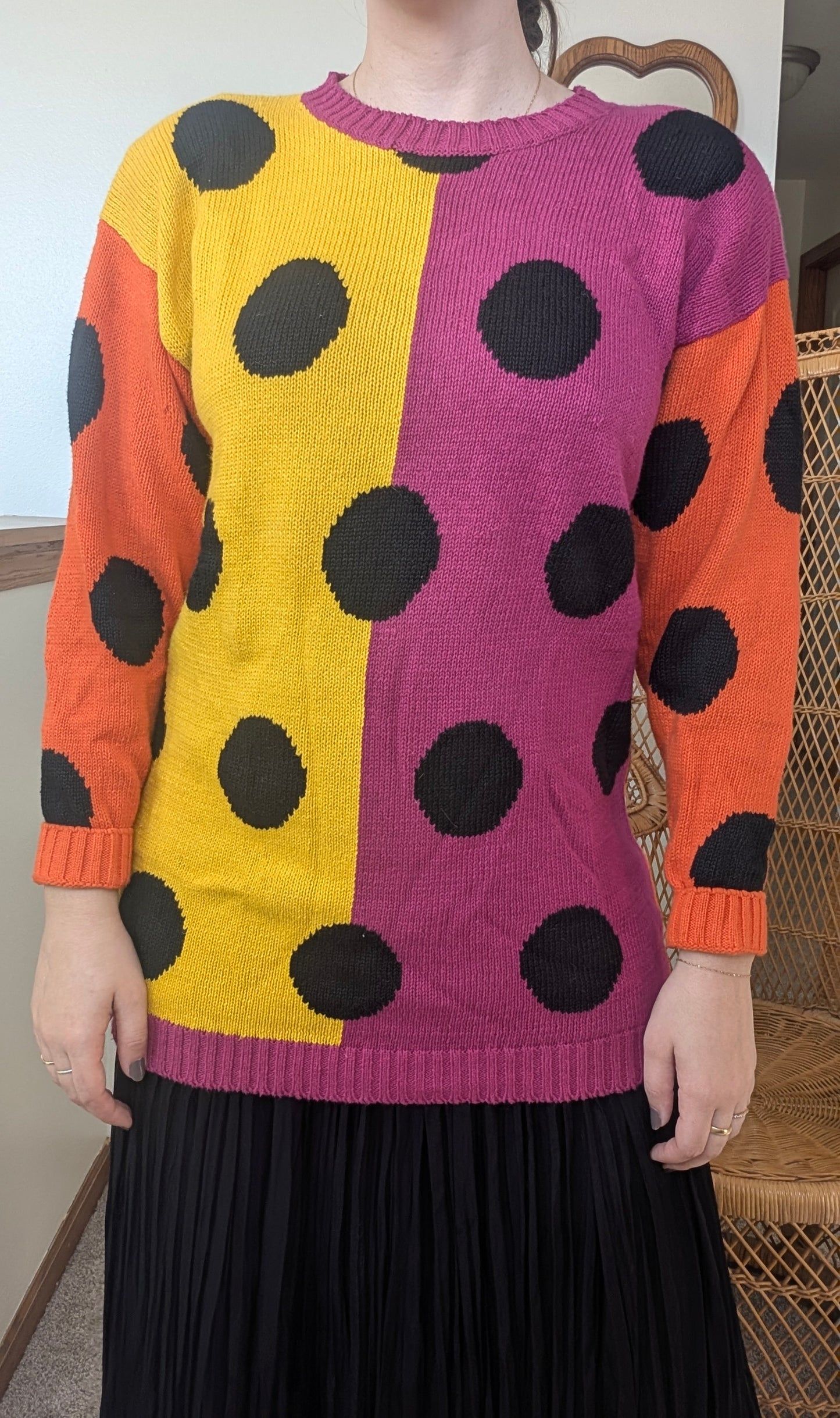 1980s polka dot sweater Sweater Rad Bonnie's Vintage