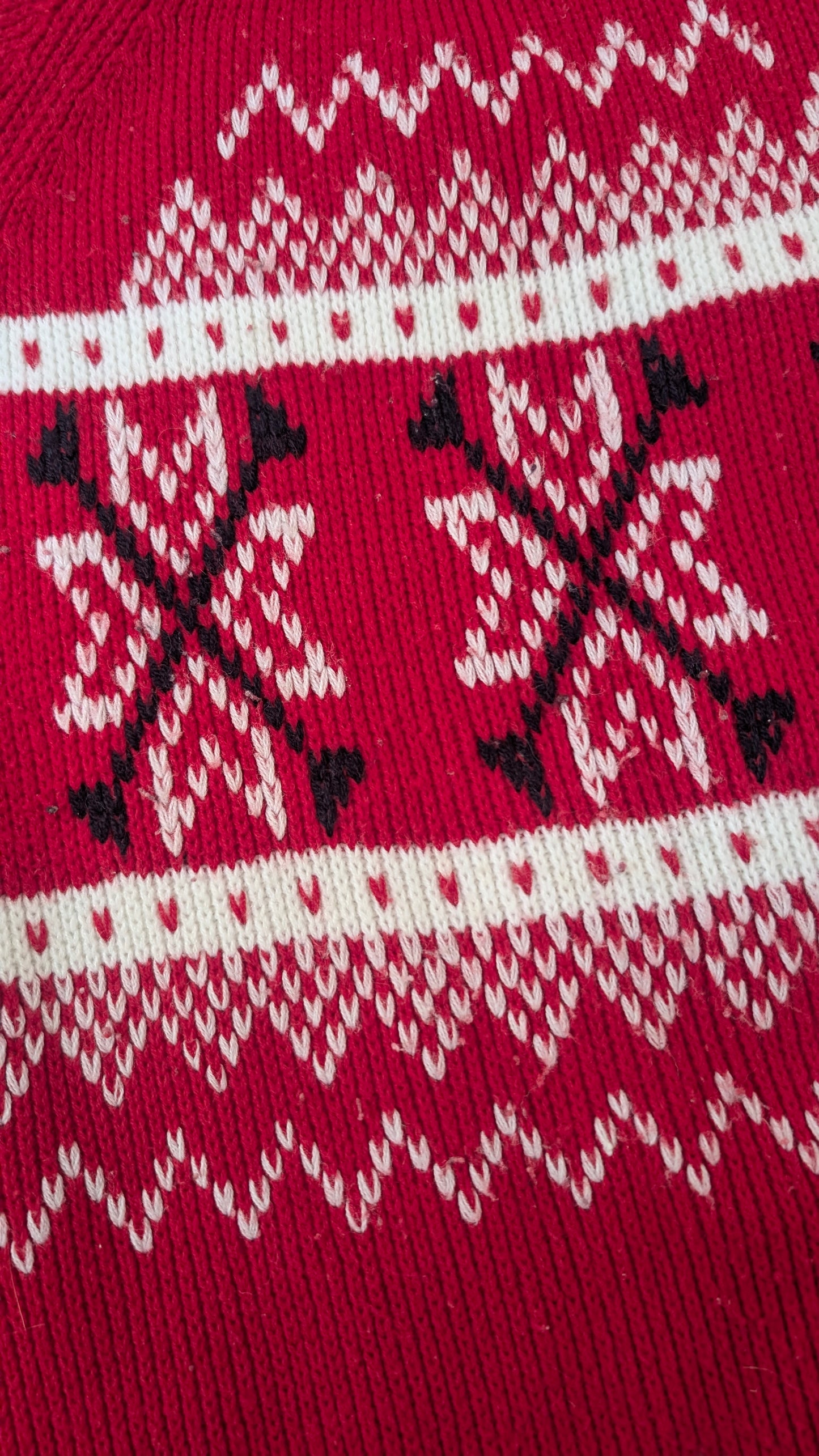 1970s red holiday sweater Sweater Rad Bonnie's Vintage