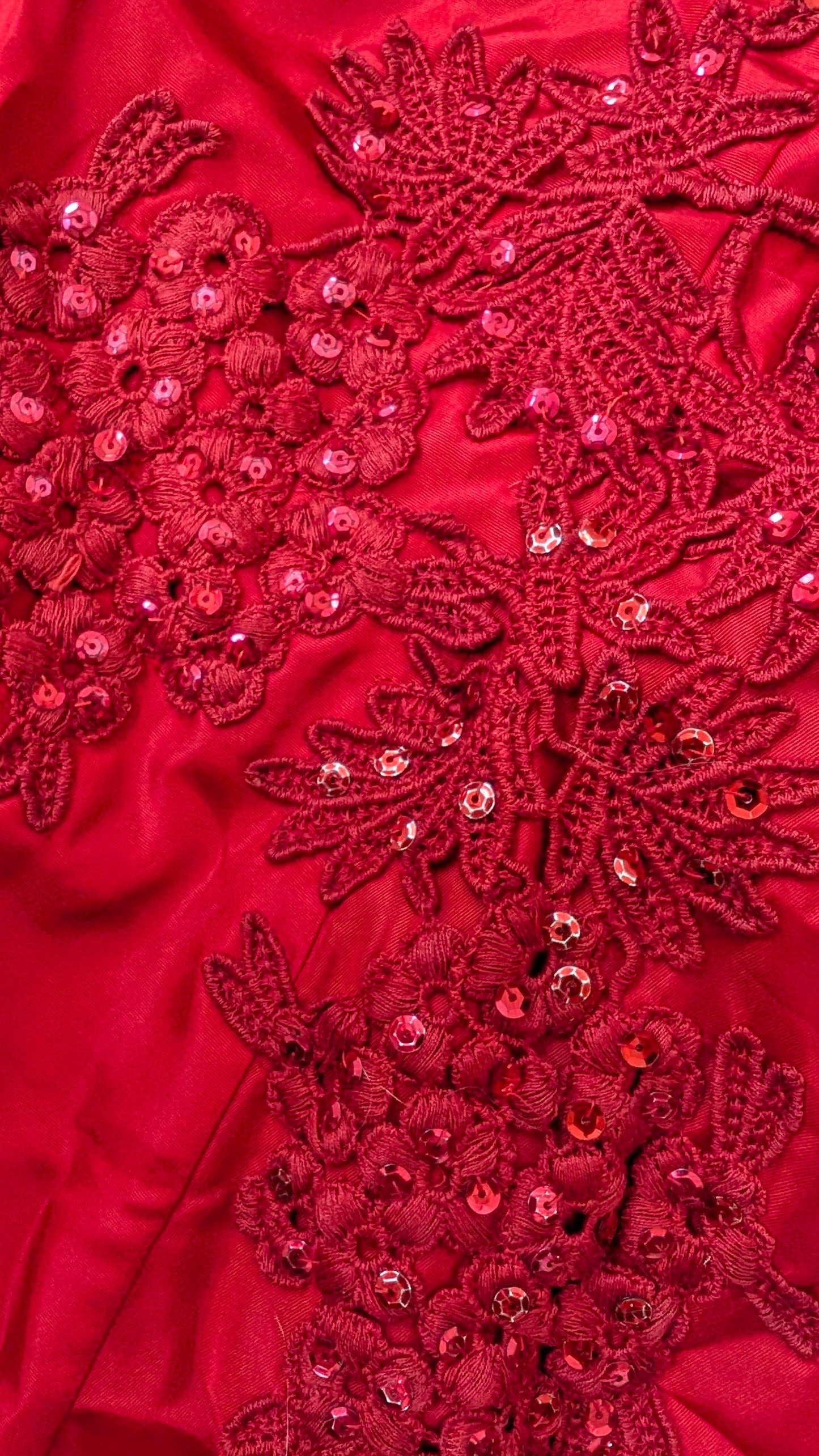 1980s red gown Dress Rad Bonnie's Vintage