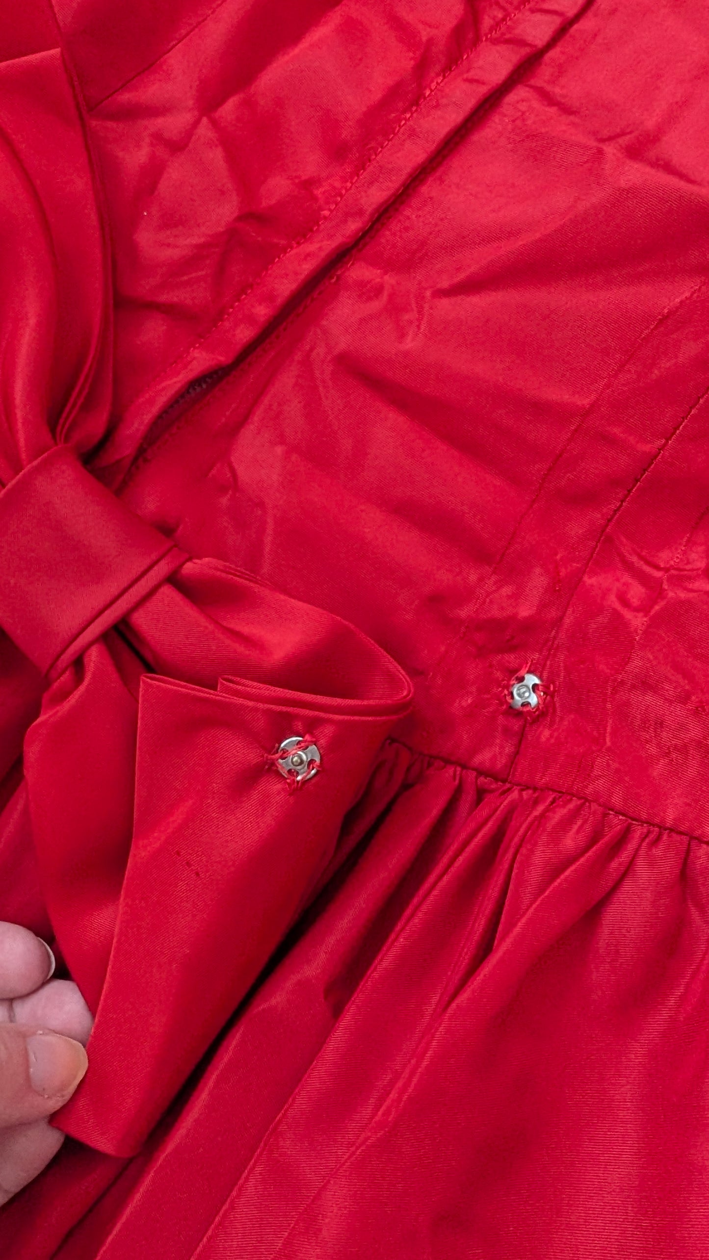 1980s red gown Dress Rad Bonnie's Vintage
