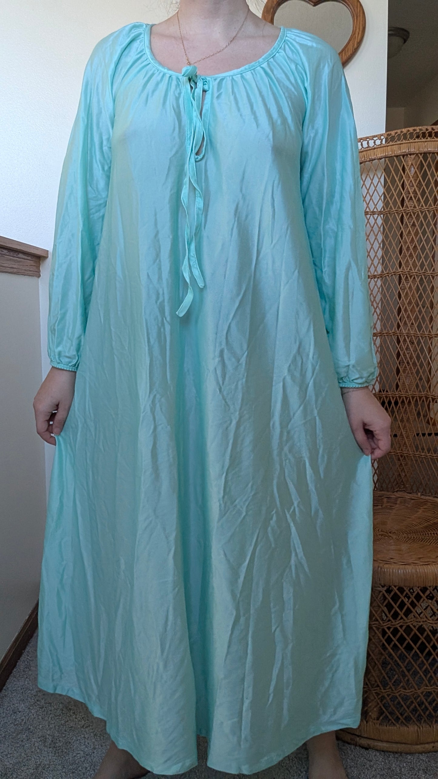 1970s aqua nightgown nightgown Rad Bonnie's Vintage