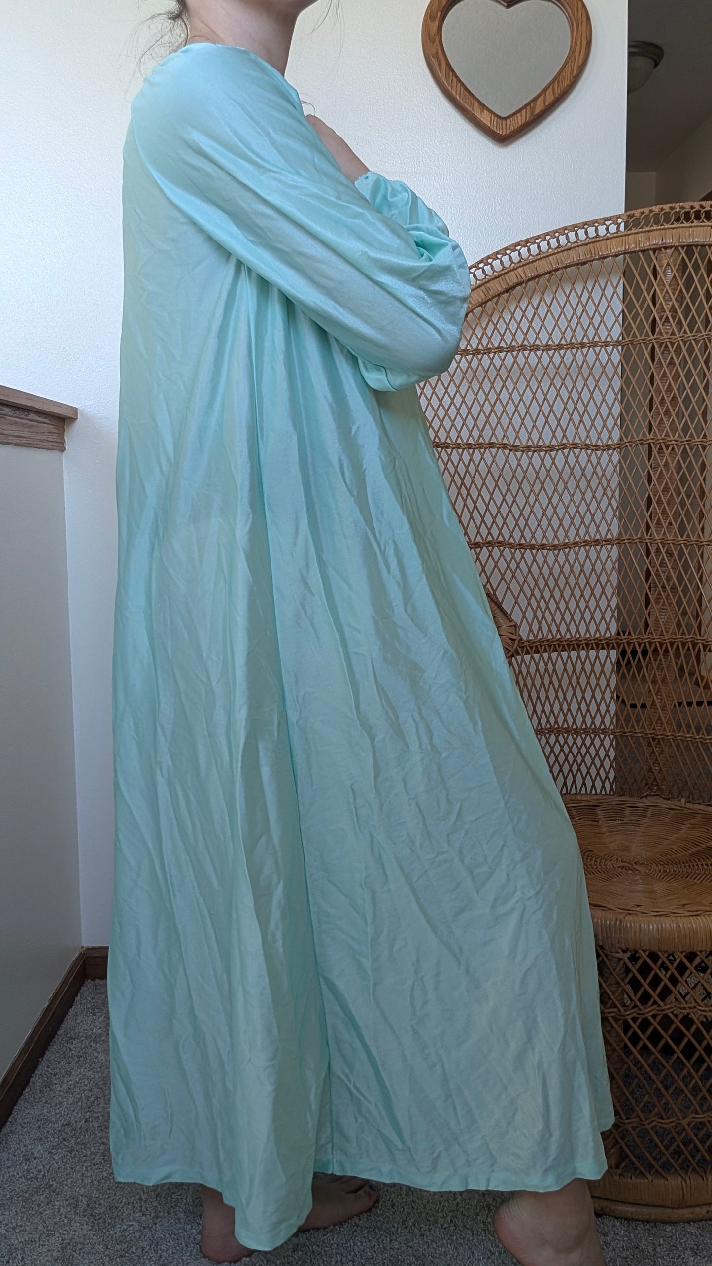 1970s aqua nightgown nightgown Rad Bonnie's Vintage