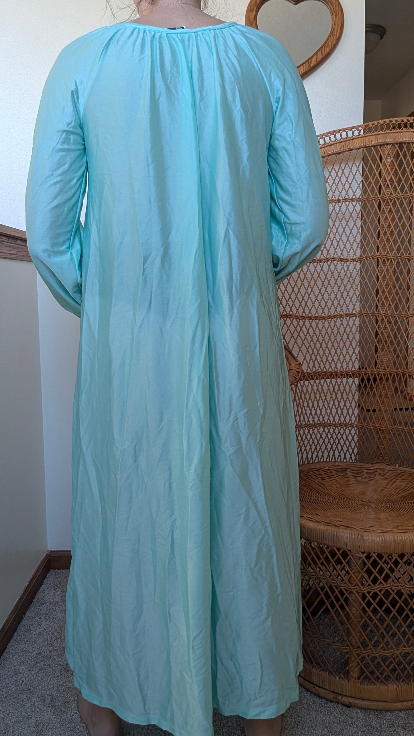 1970s aqua nightgown nightgown Rad Bonnie's Vintage