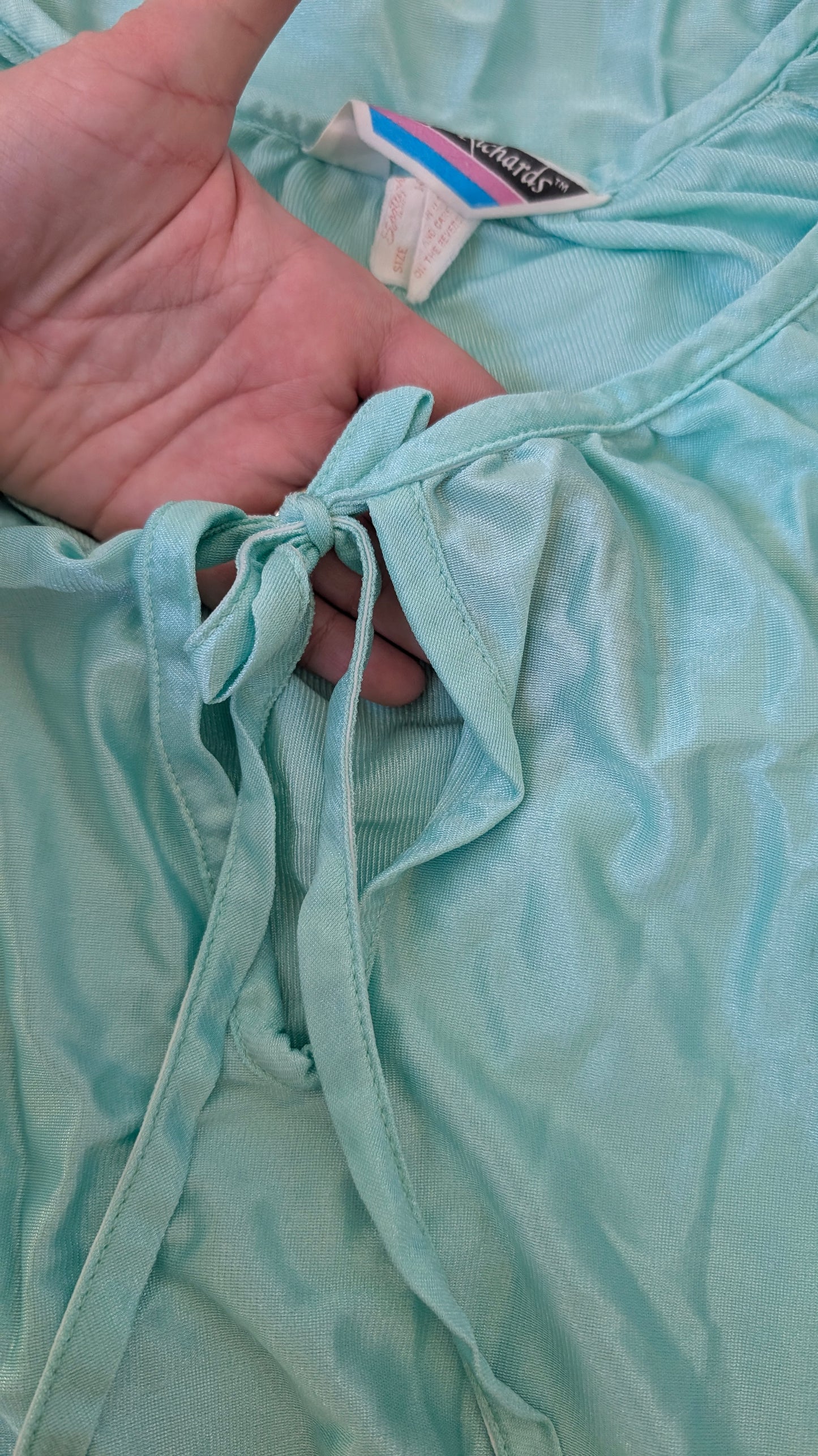 1970s aqua nightgown nightgown Rad Bonnie's Vintage