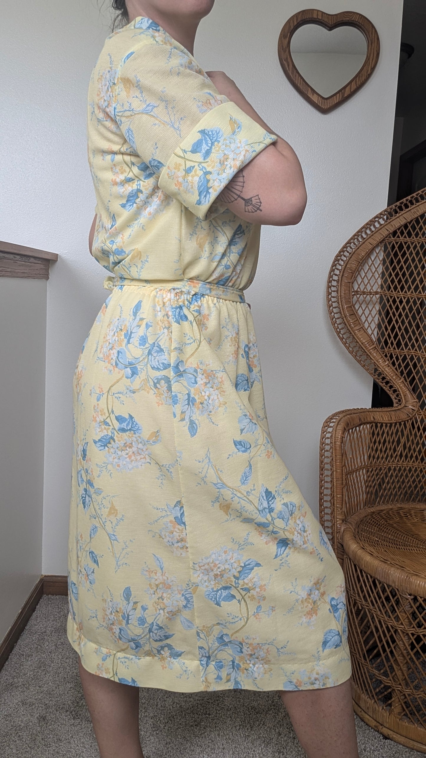 1970s yellow floral dress Dress Rad Bonnie's Vintage