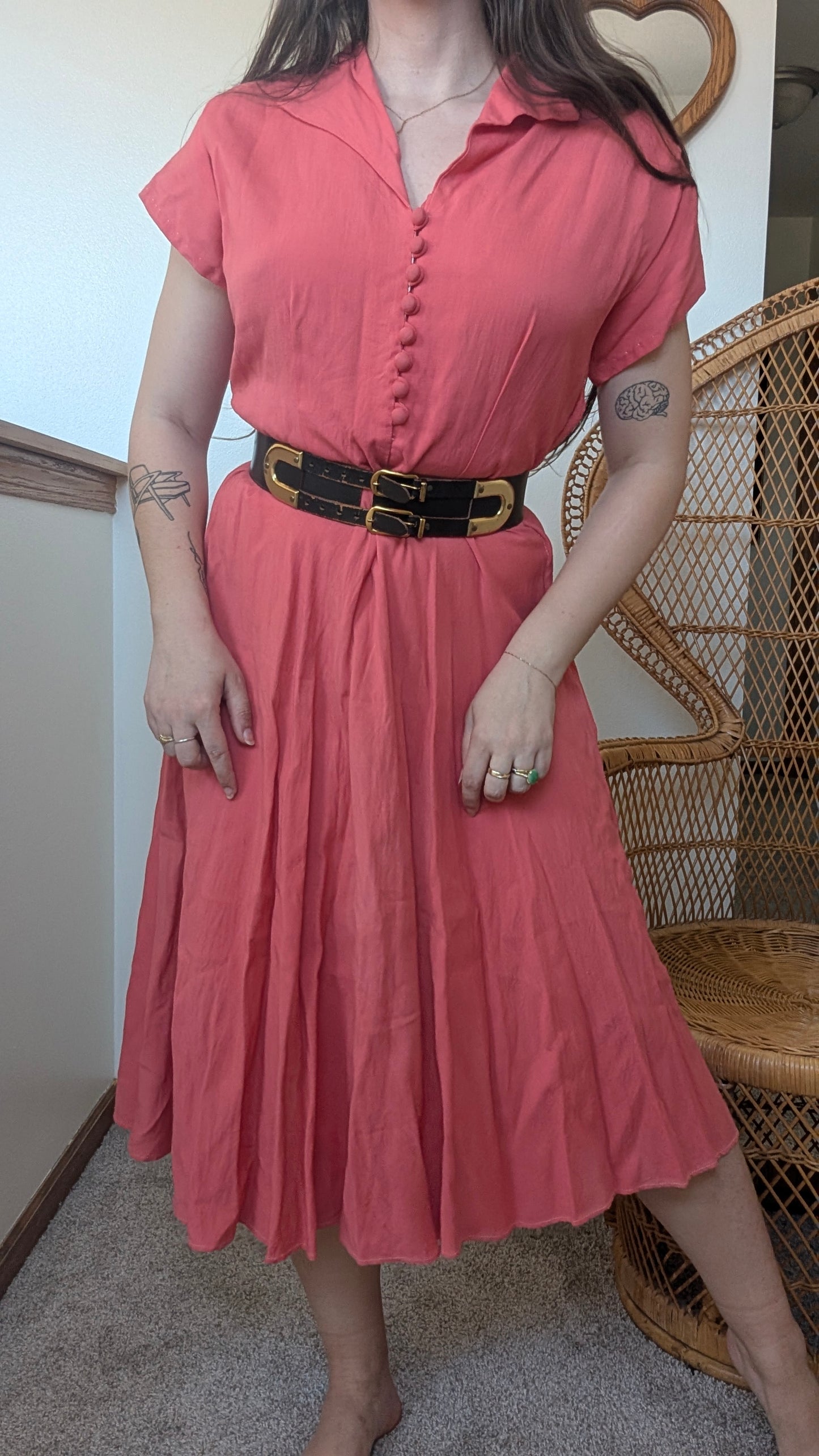 1950s coral dress Dress Rad Bonnie's Vintage