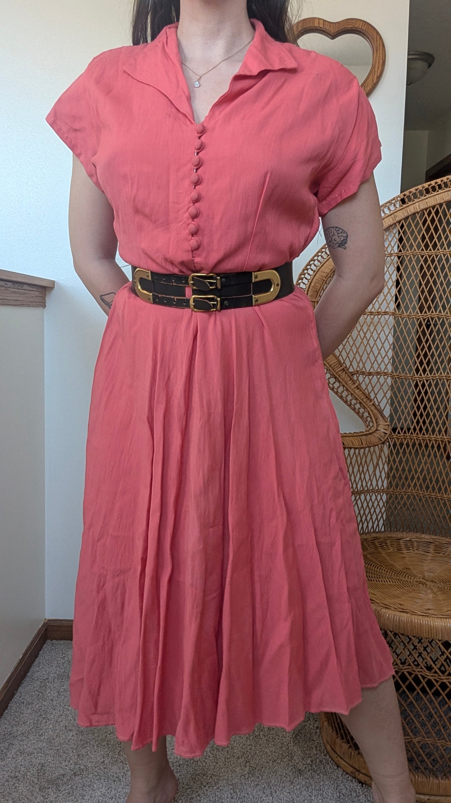 1950s coral dress Dress Rad Bonnie's Vintage