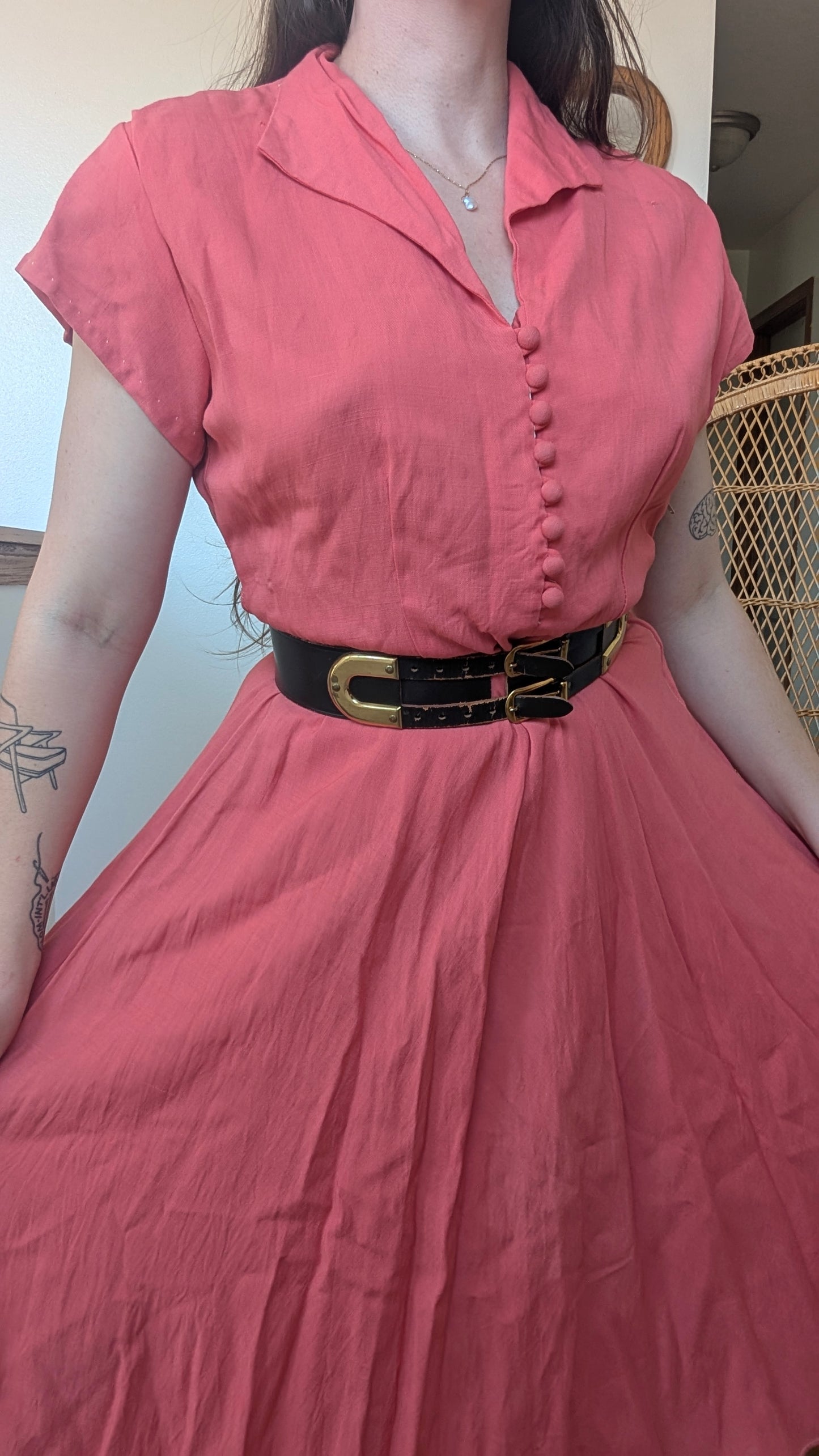 1950s coral dress Dress Rad Bonnie's Vintage