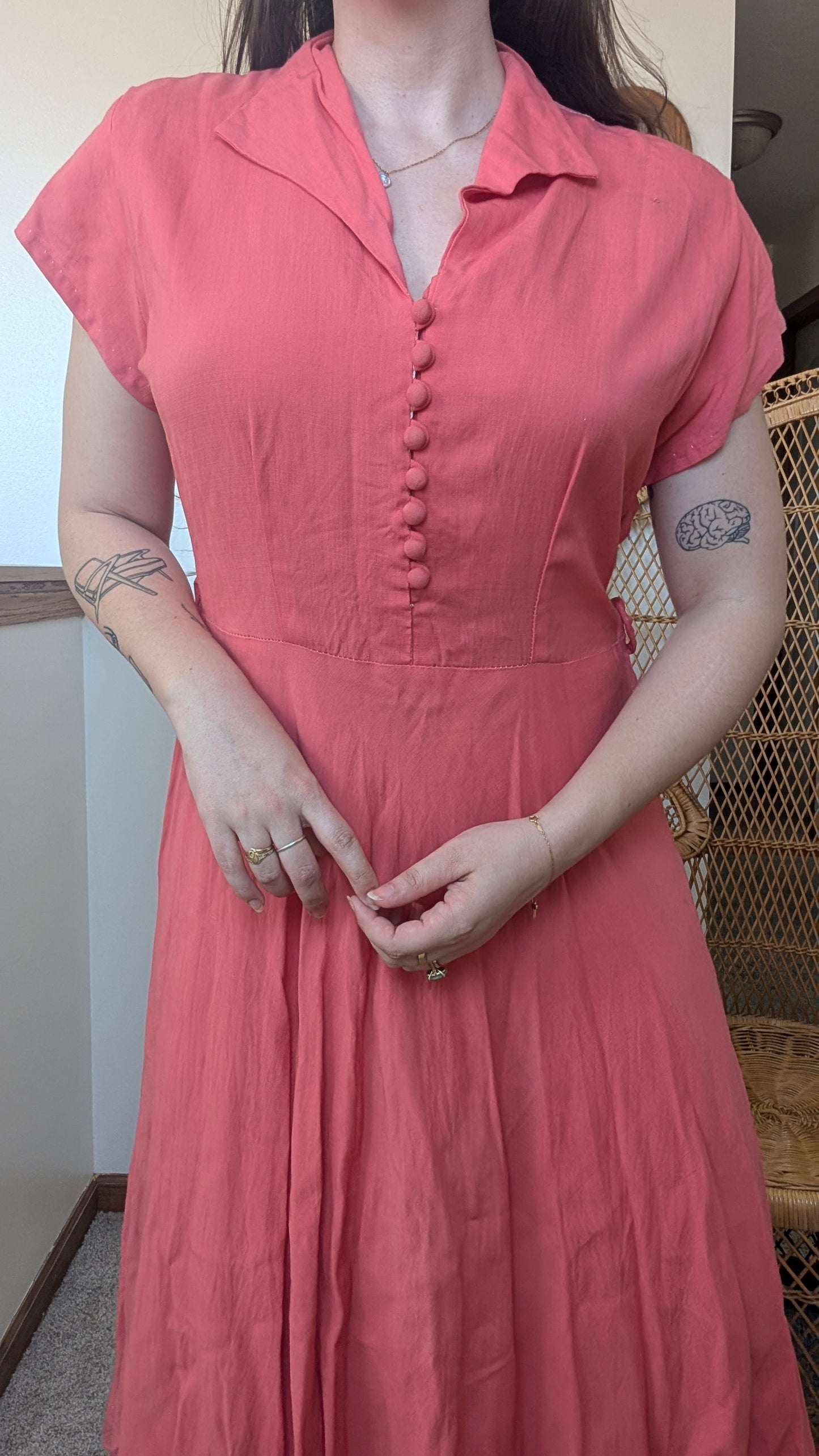 1950s coral dress Dress Rad Bonnie's Vintage