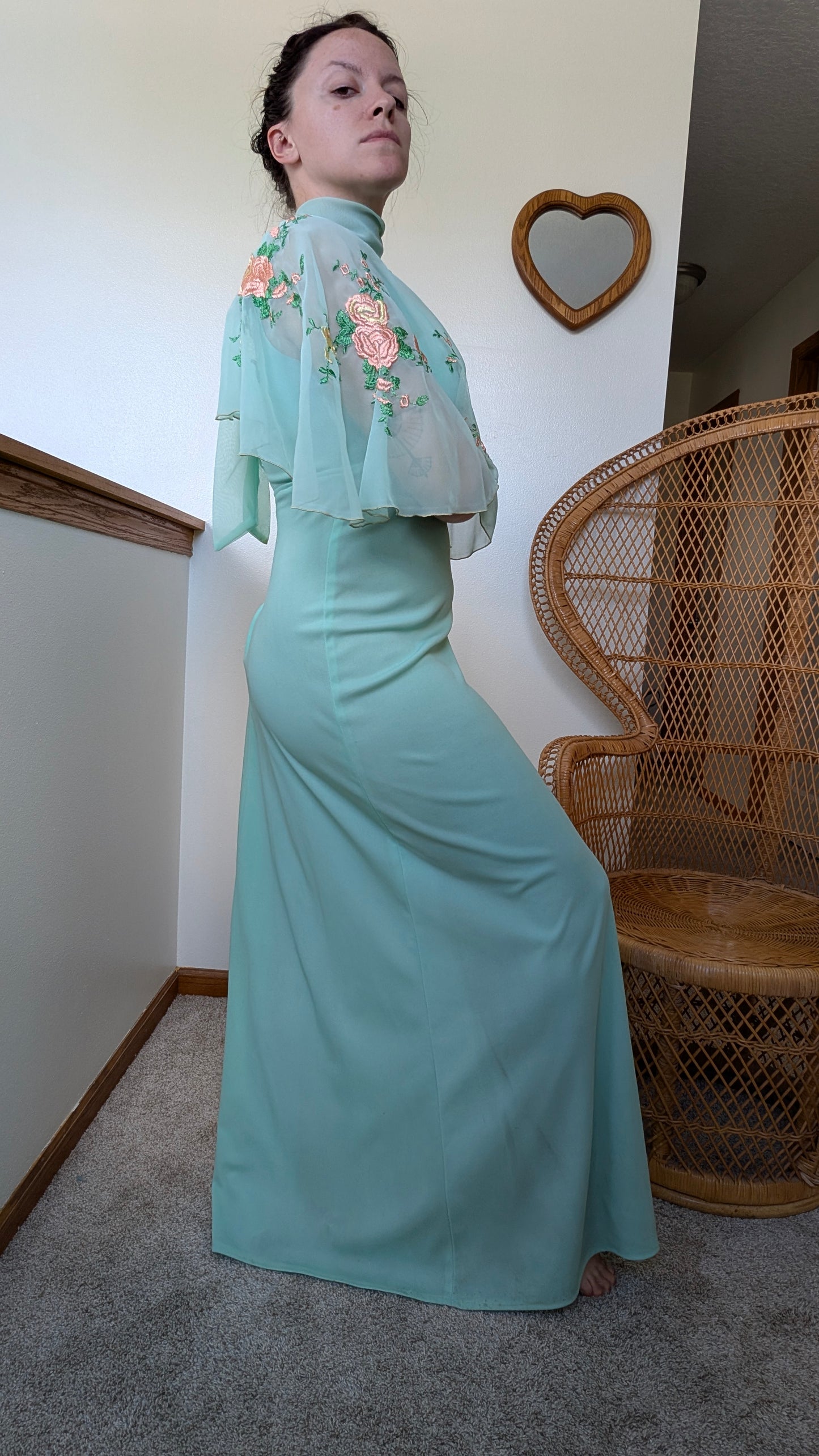 1970s dress & cape set Dress Rad Bonnie's Vintage