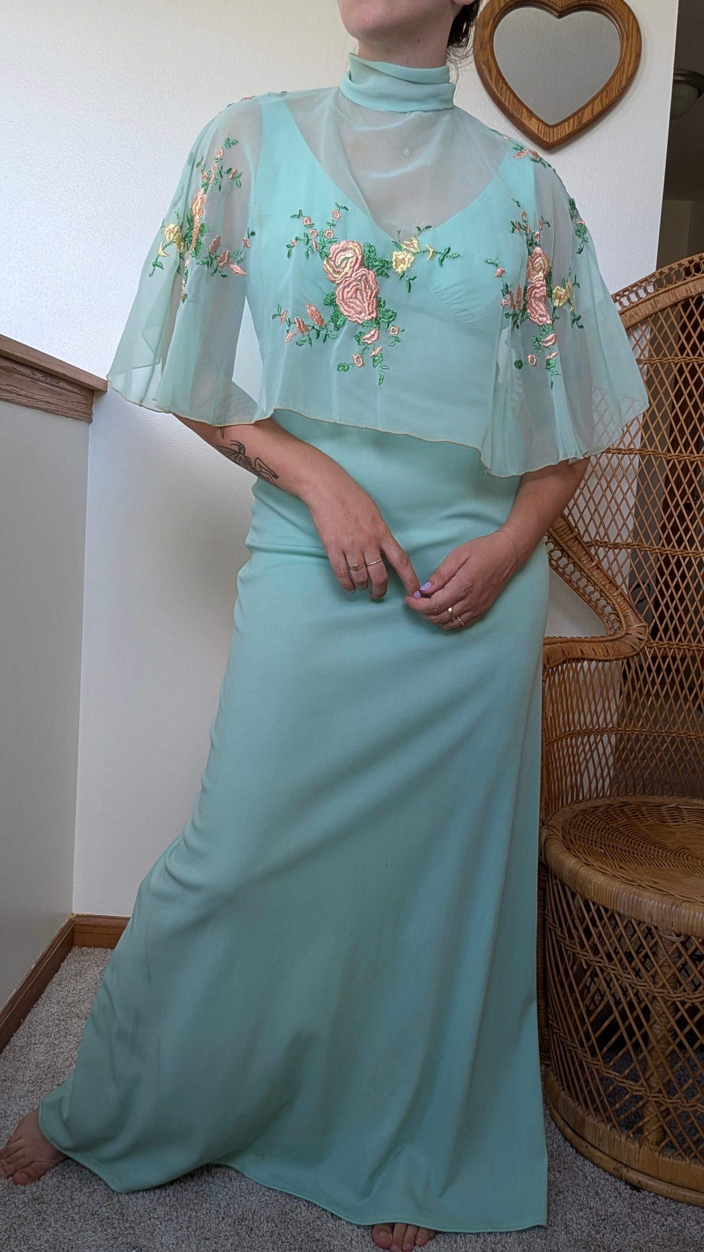 1970s dress & cape set Dress Rad Bonnie's Vintage
