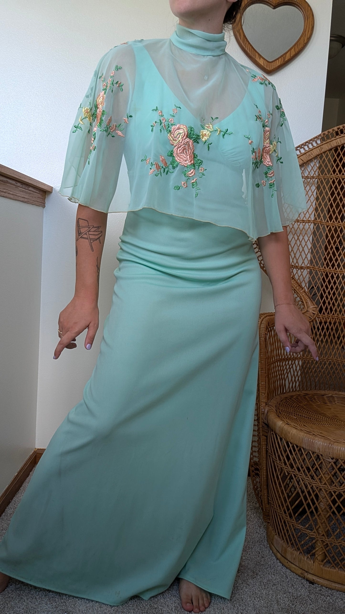 1970s dress & cape set Dress Rad Bonnie's Vintage