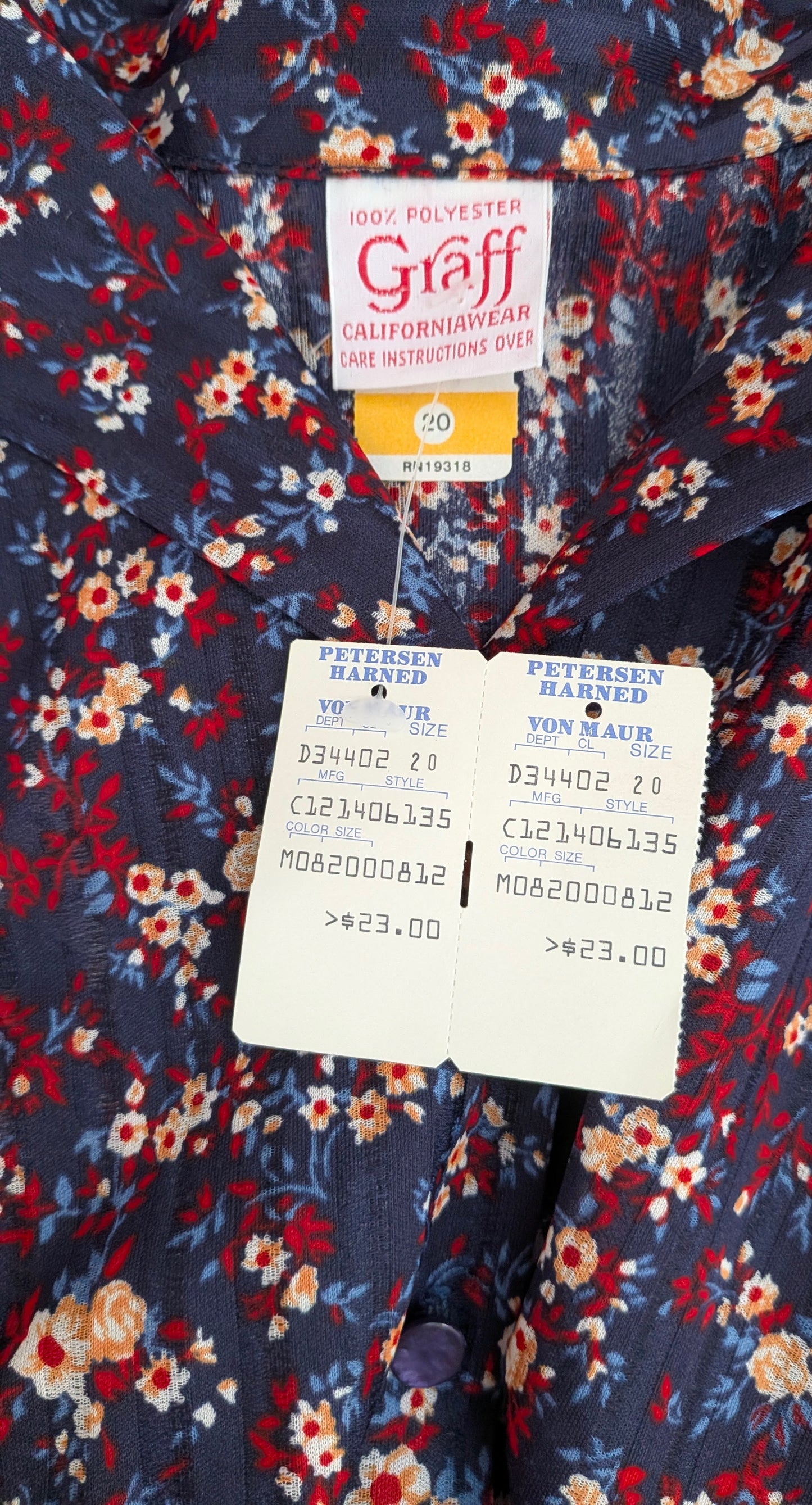 1970s floral button down Top Rad Bonnie's Vintage