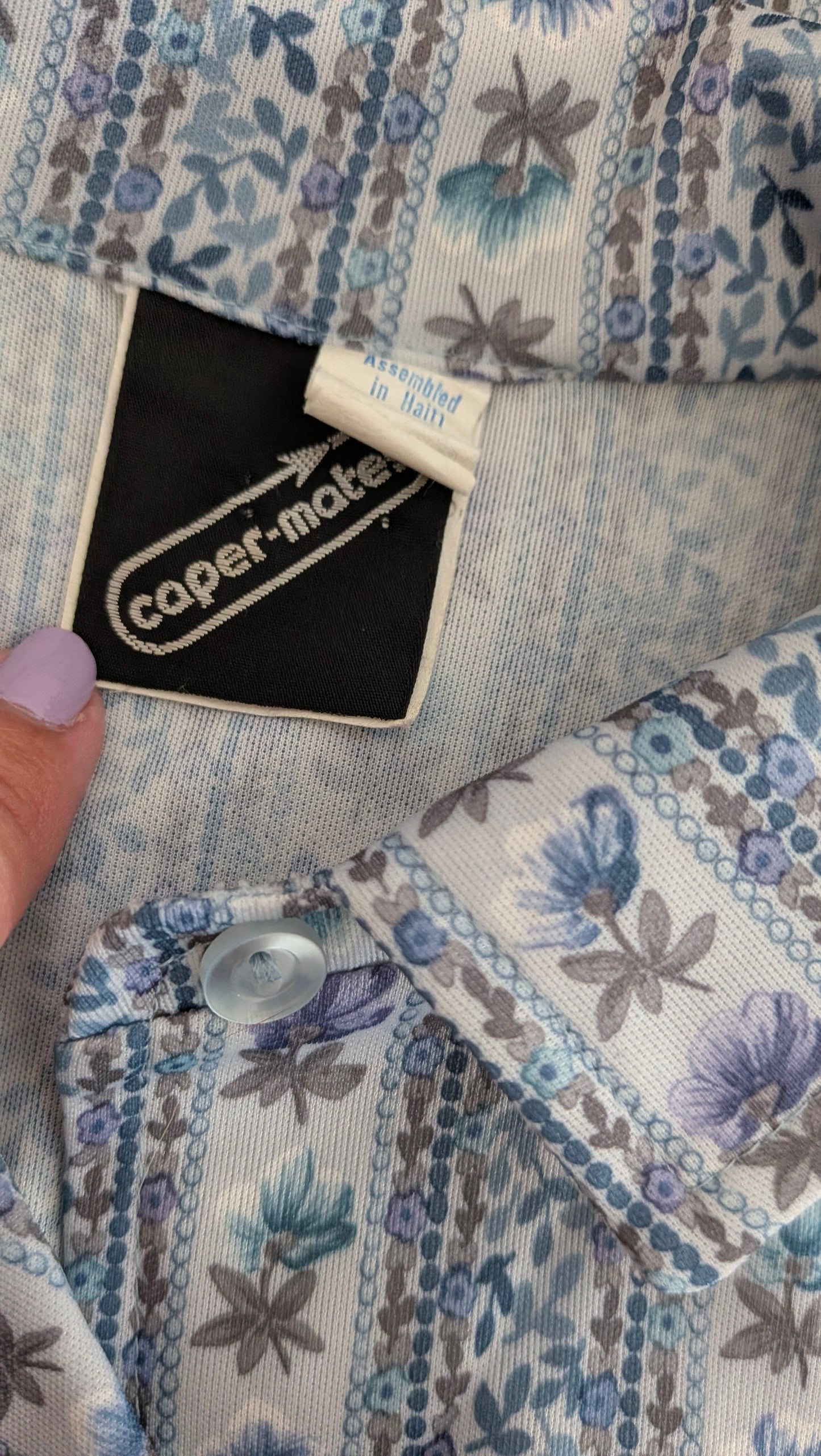 1970s floral button up Top Rad Bonnie's Vintage