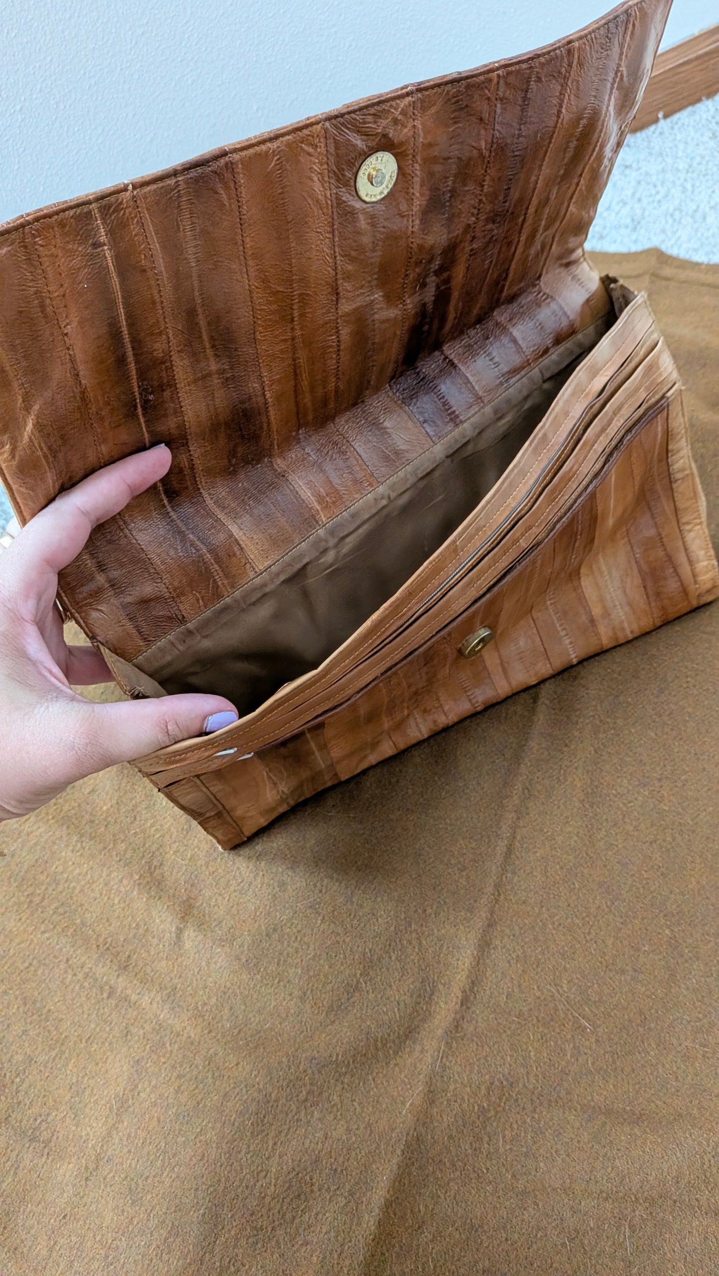 1980s leather clutch Purse Rad Bonnie's Vintage