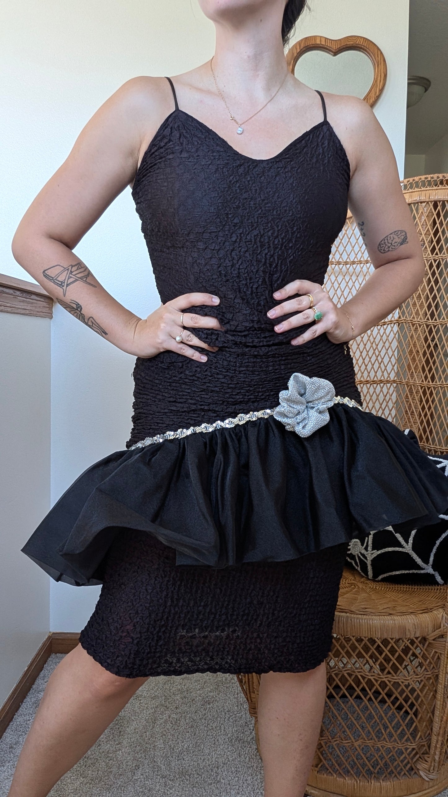 1980s black party dress