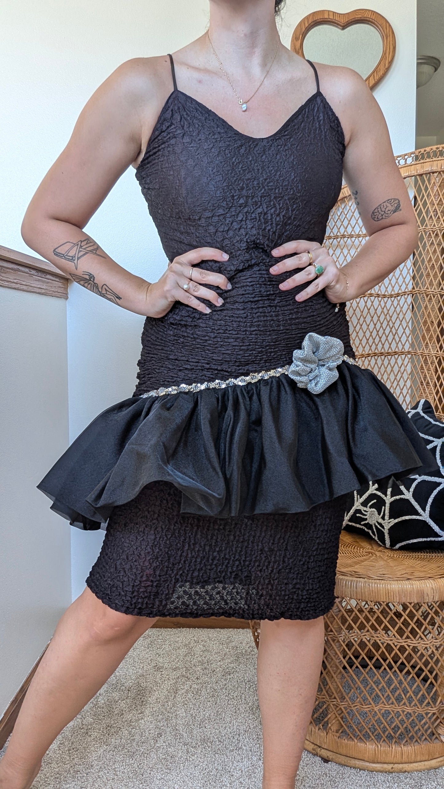 1980s black party dress