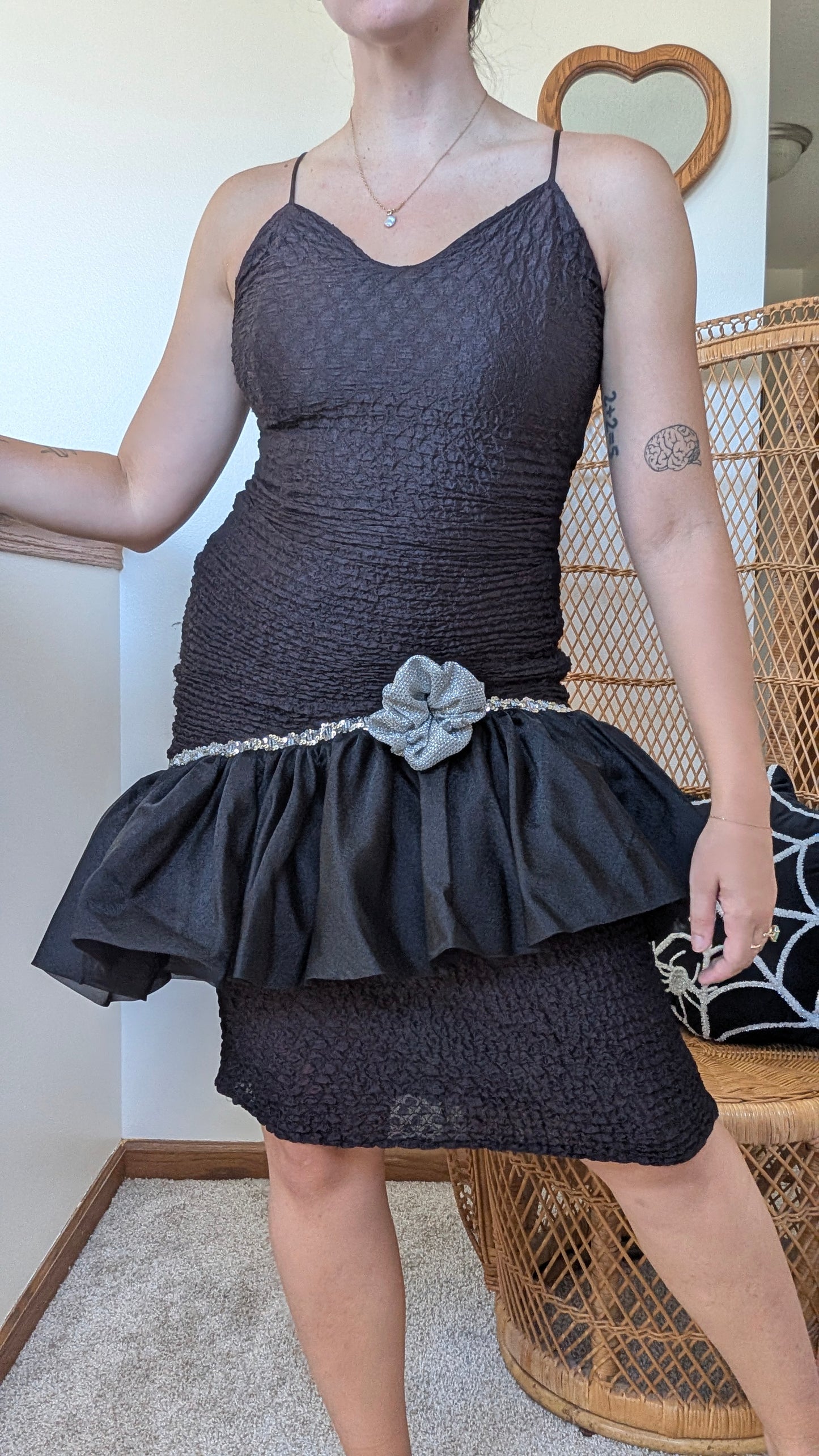 1980s black party dress