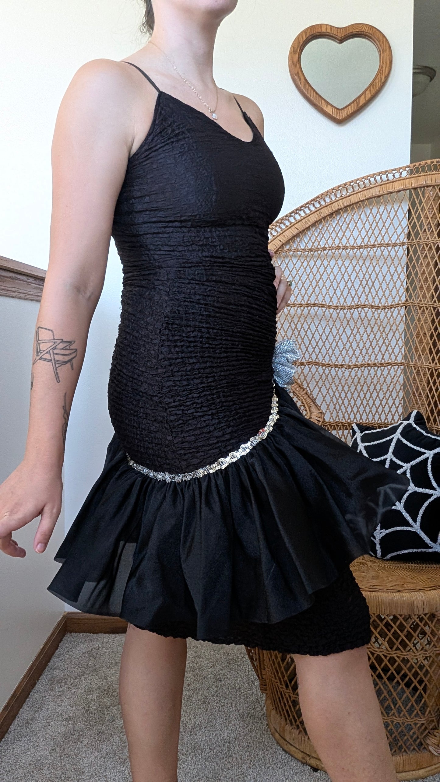 1980s black party dress