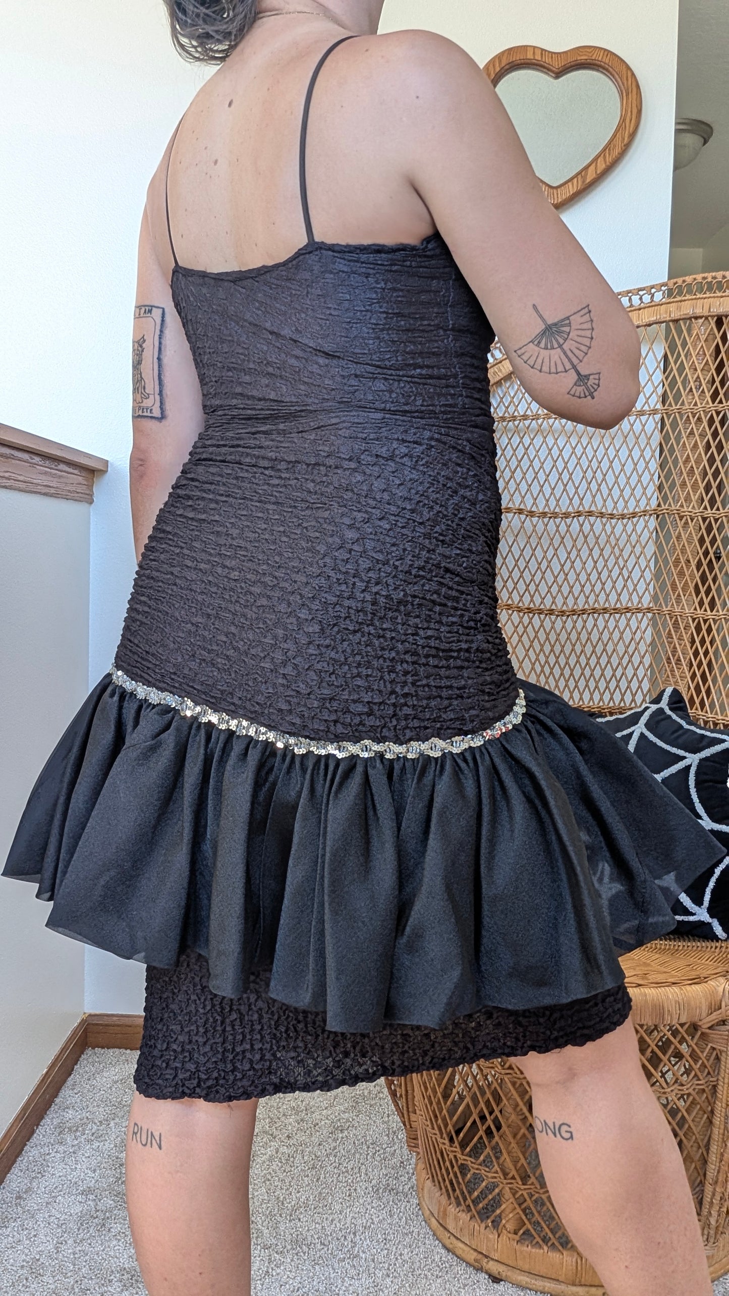 1980s black party dress