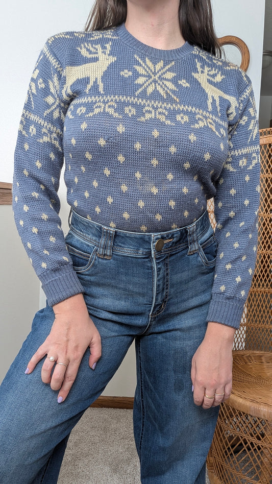 1940s reindeer sweater Sweater Rad Bonnie's Vintage