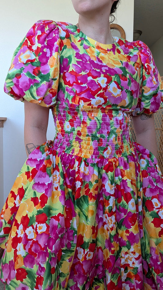 1990s floral puff dress Dress Rad Bonnie's Vintage