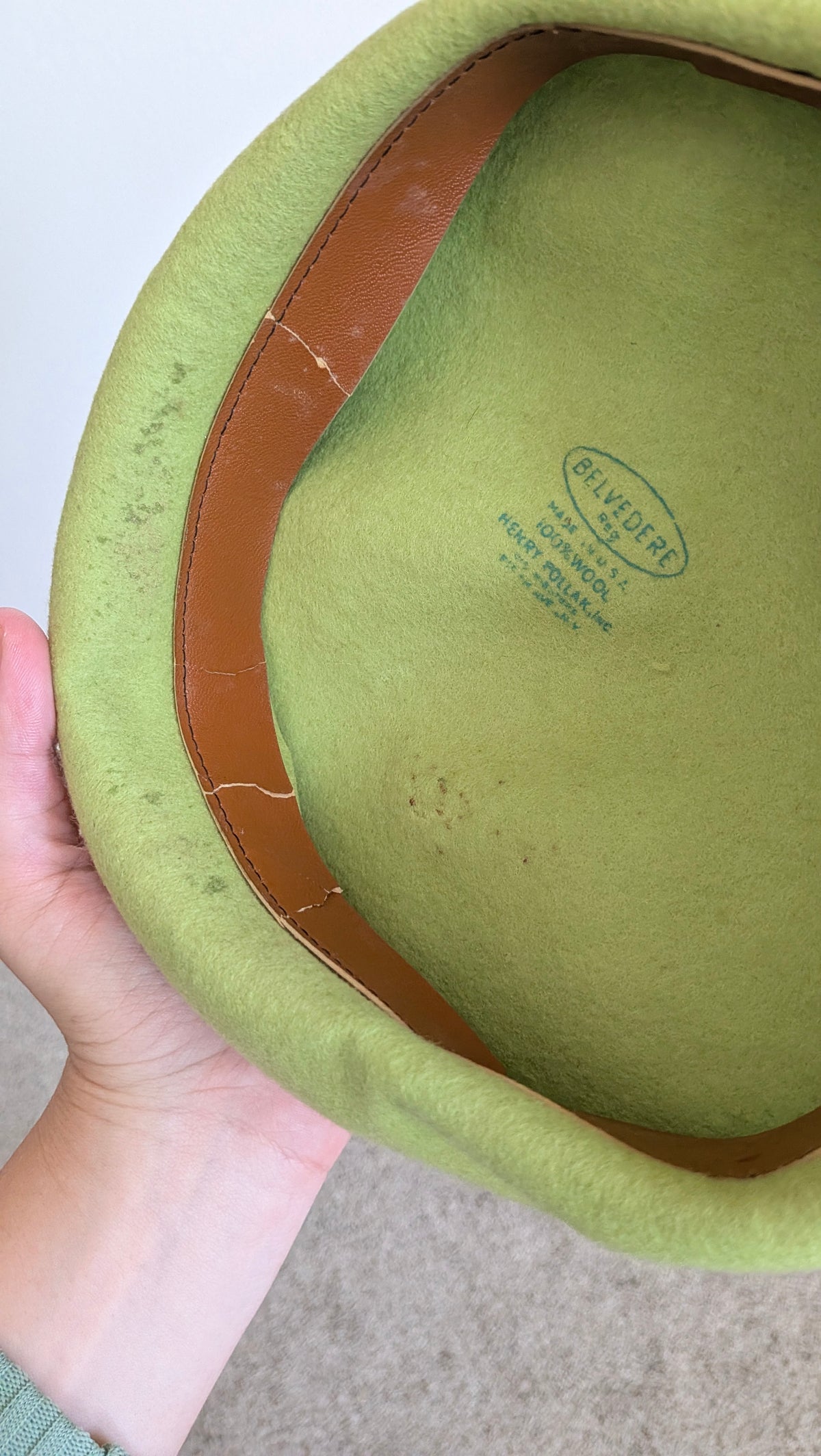1950s lime beret Beret Rad Bonnie's Vintage