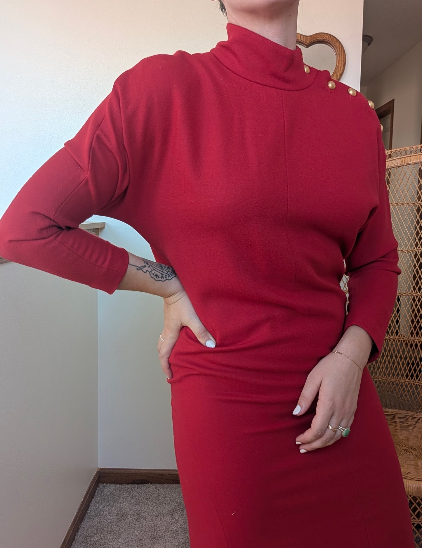 1980s Saks cherry red dress Dress Rad Bonnie's Vintage