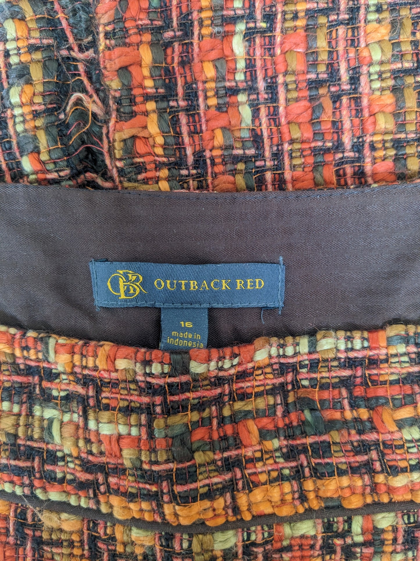 Y2k orange tweed mini Skirt Rad Bonnie's Vintage