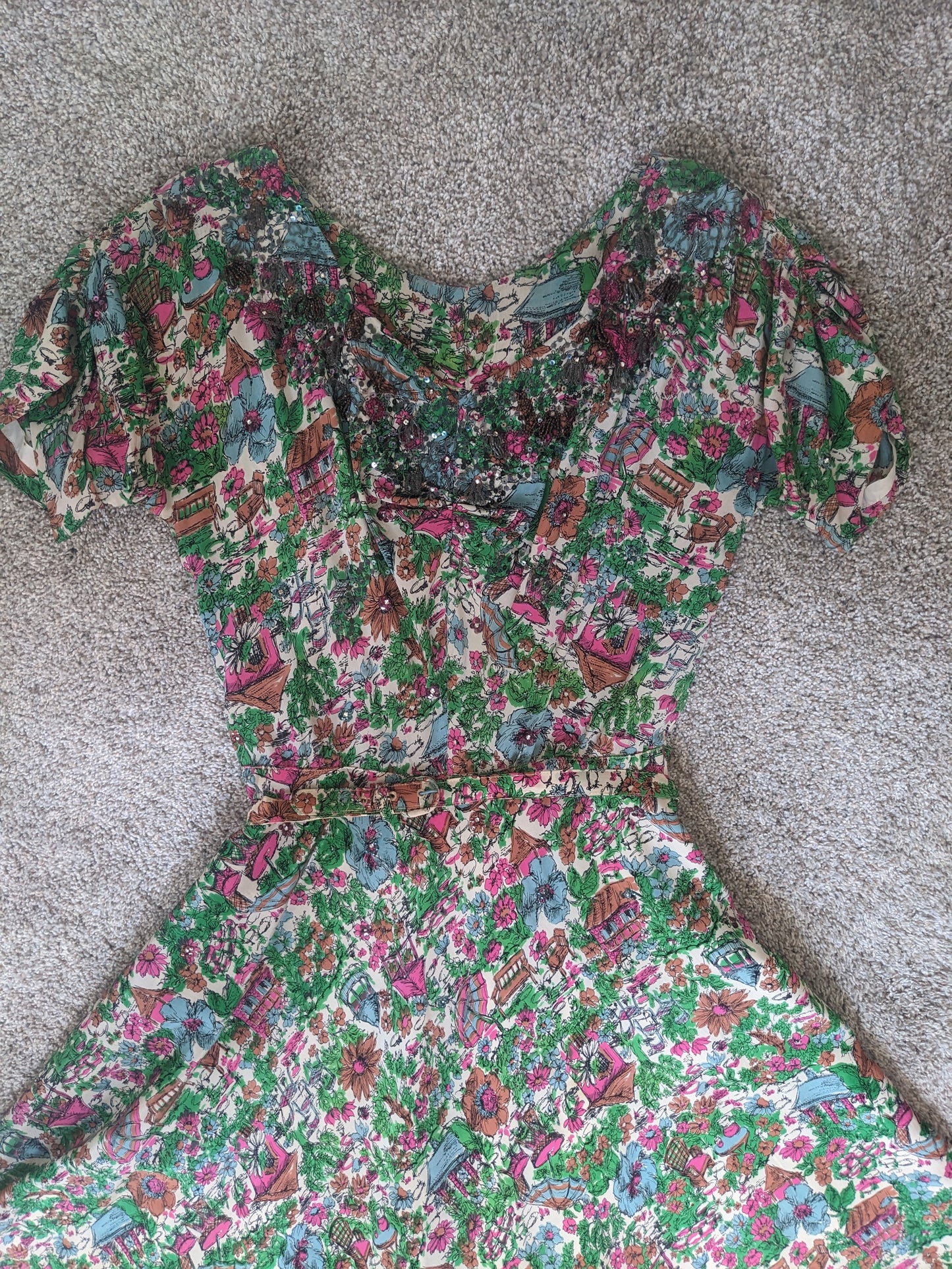 1930s Martha Weathered beaded dress Dress Rad Bonnie's Vintage