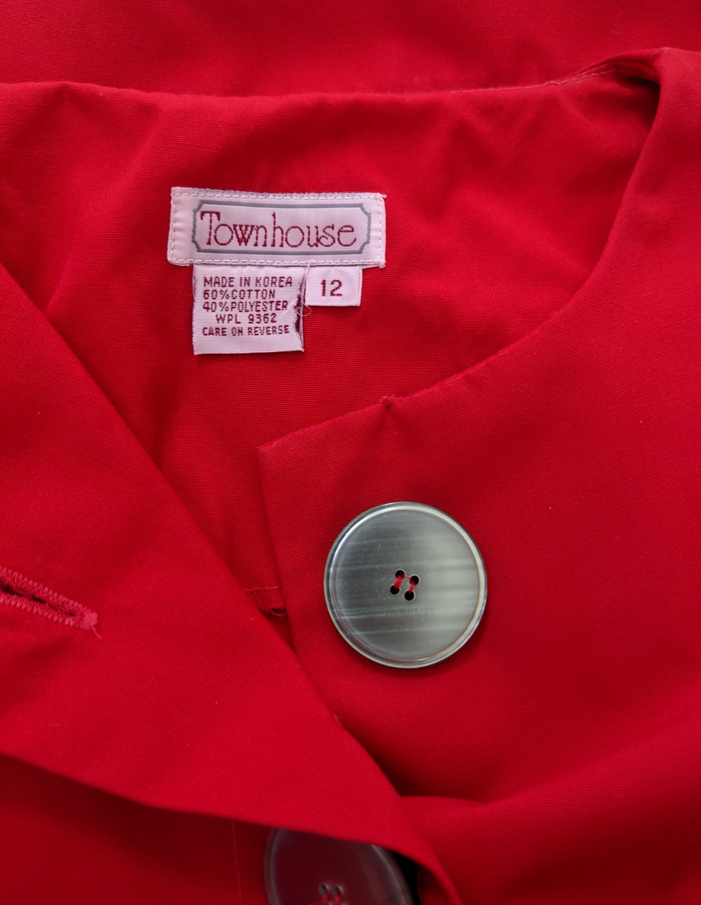 1980s Red Cotton Blend Dress Dress Rad Bonnie's Vintage