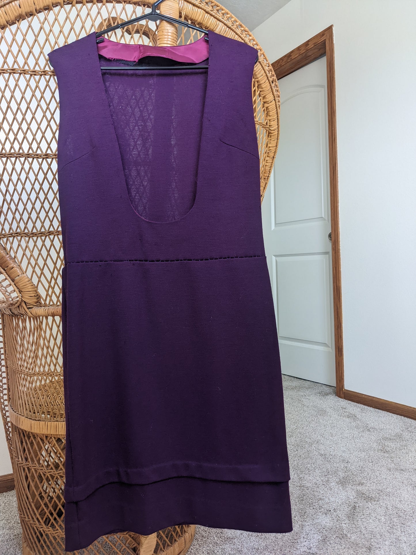 1970s Plum Overall Dress