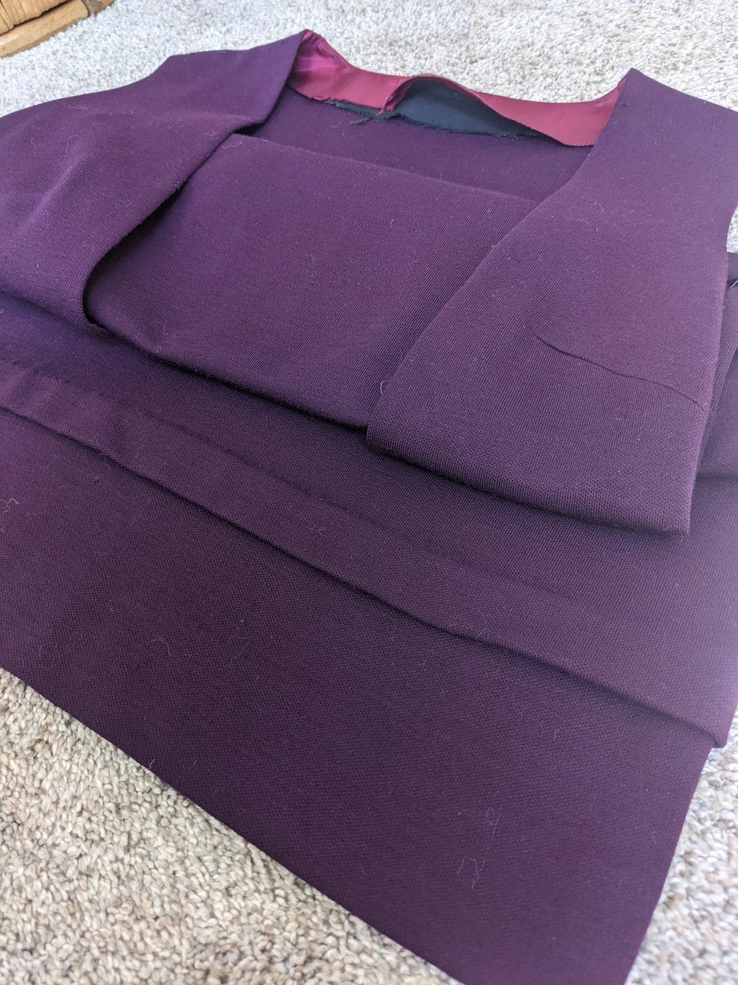 1970s Plum Overall Dress