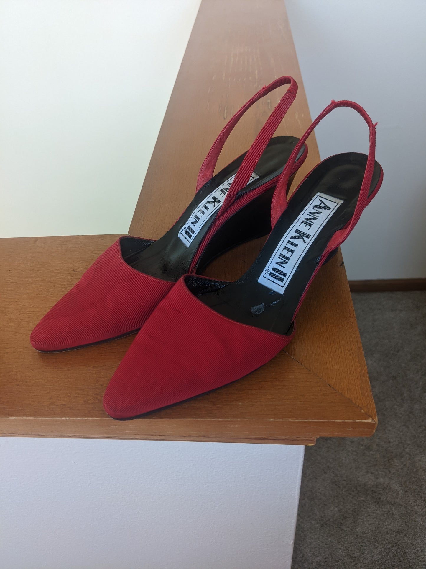 1980s Italian Sling Back Wedges, Size 7M Shoes Rad Bonnie's Vintage