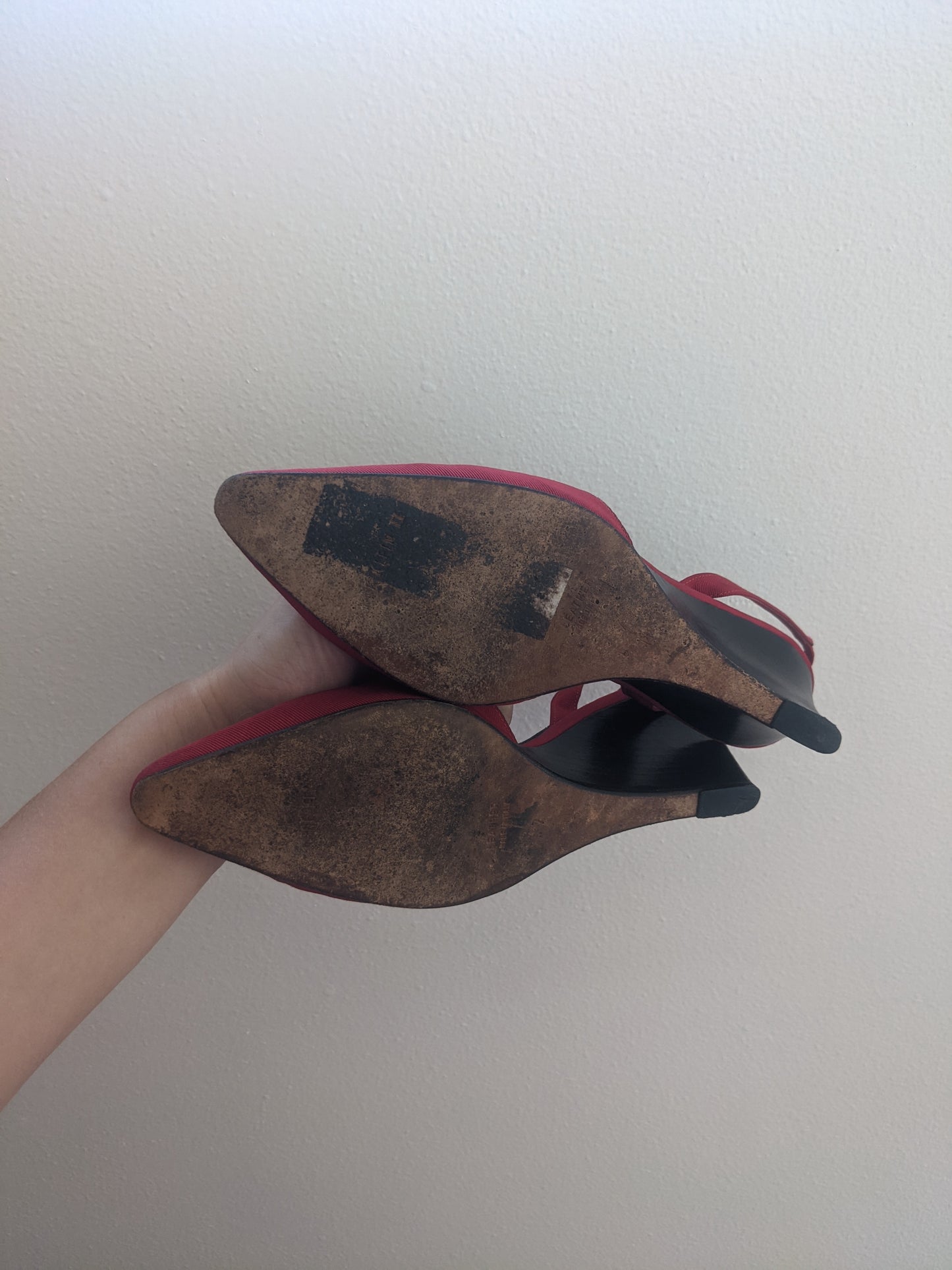 1980s Italian Sling Back Wedges, Size 7M Shoes Rad Bonnie's Vintage