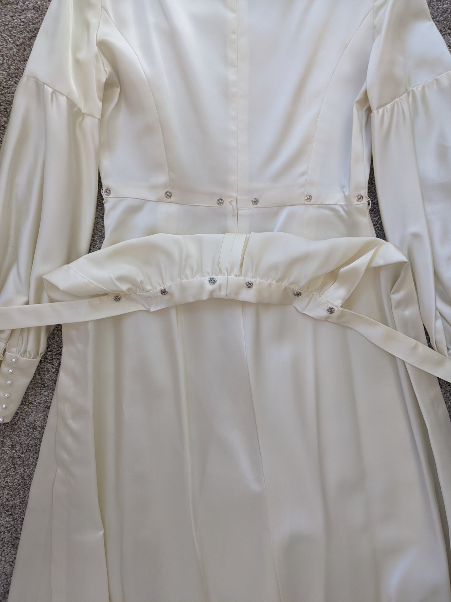 1960s Satin Wedding Gown Dress Rad Bonnie's Vintage
