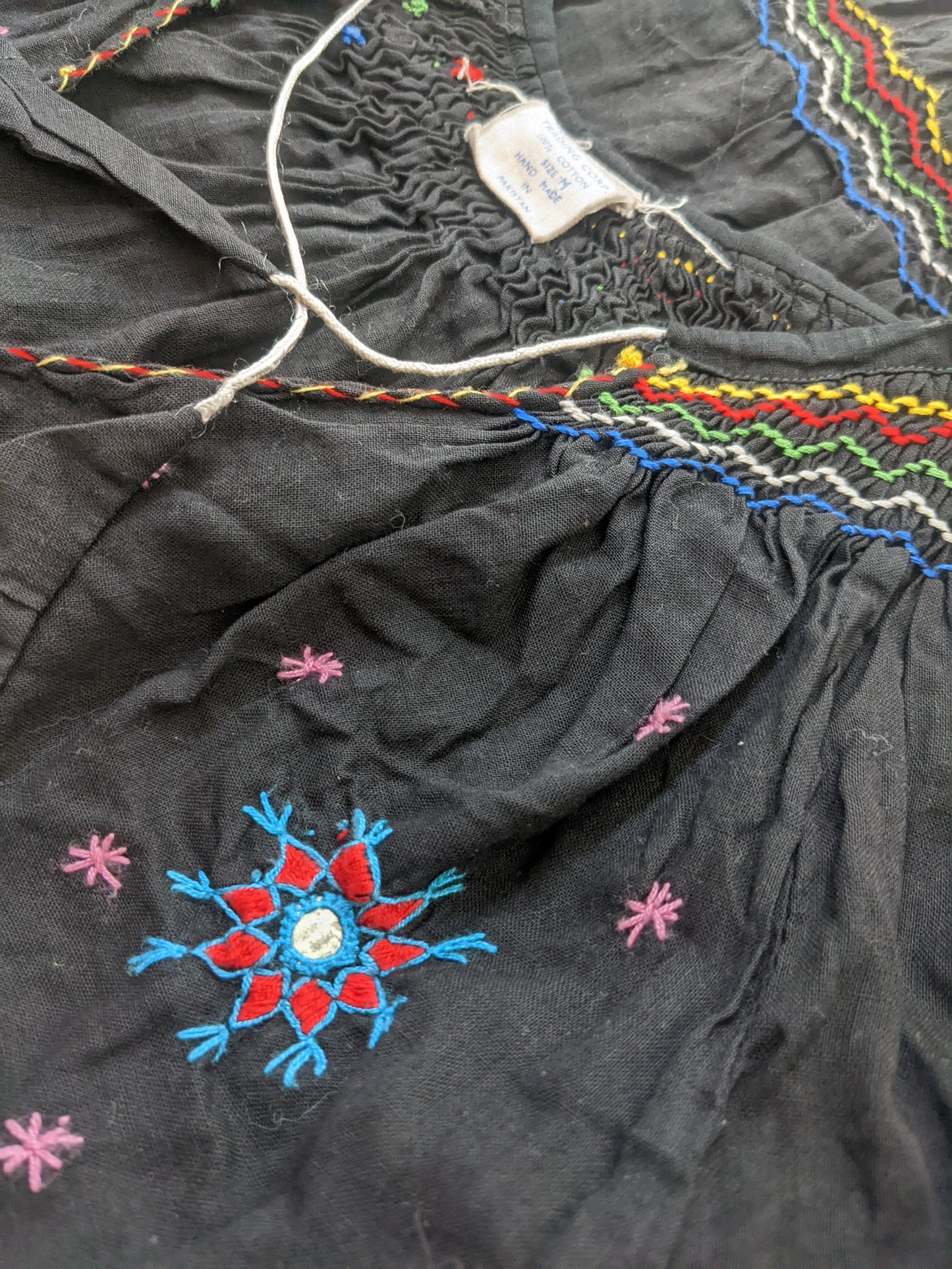 1970s Embroidered Folk Top Shirt Rad Bonnie's Vintage