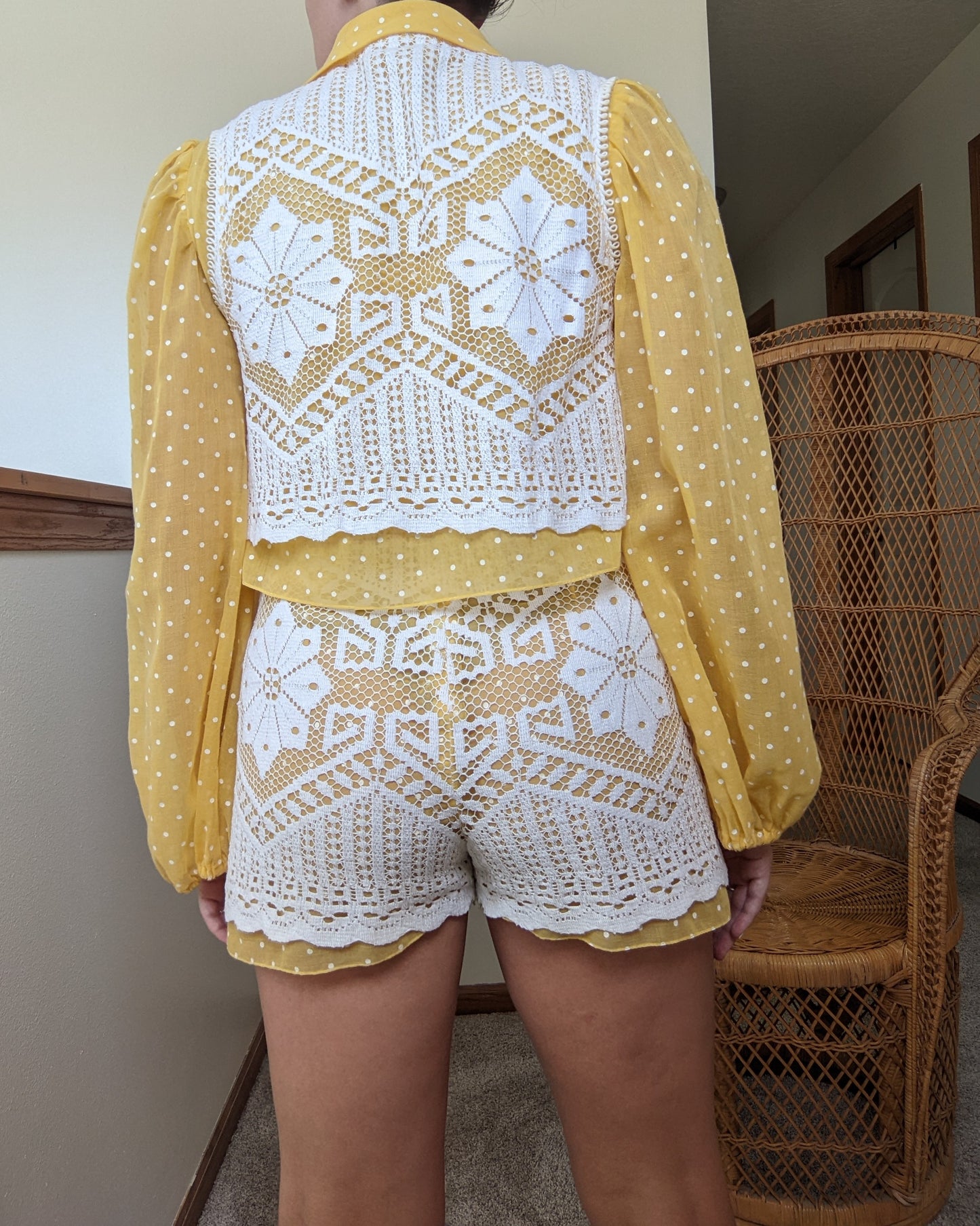1960s-70s Pat Richards Romper and Vest Set Romper Set Rad Bonnie's Vintage