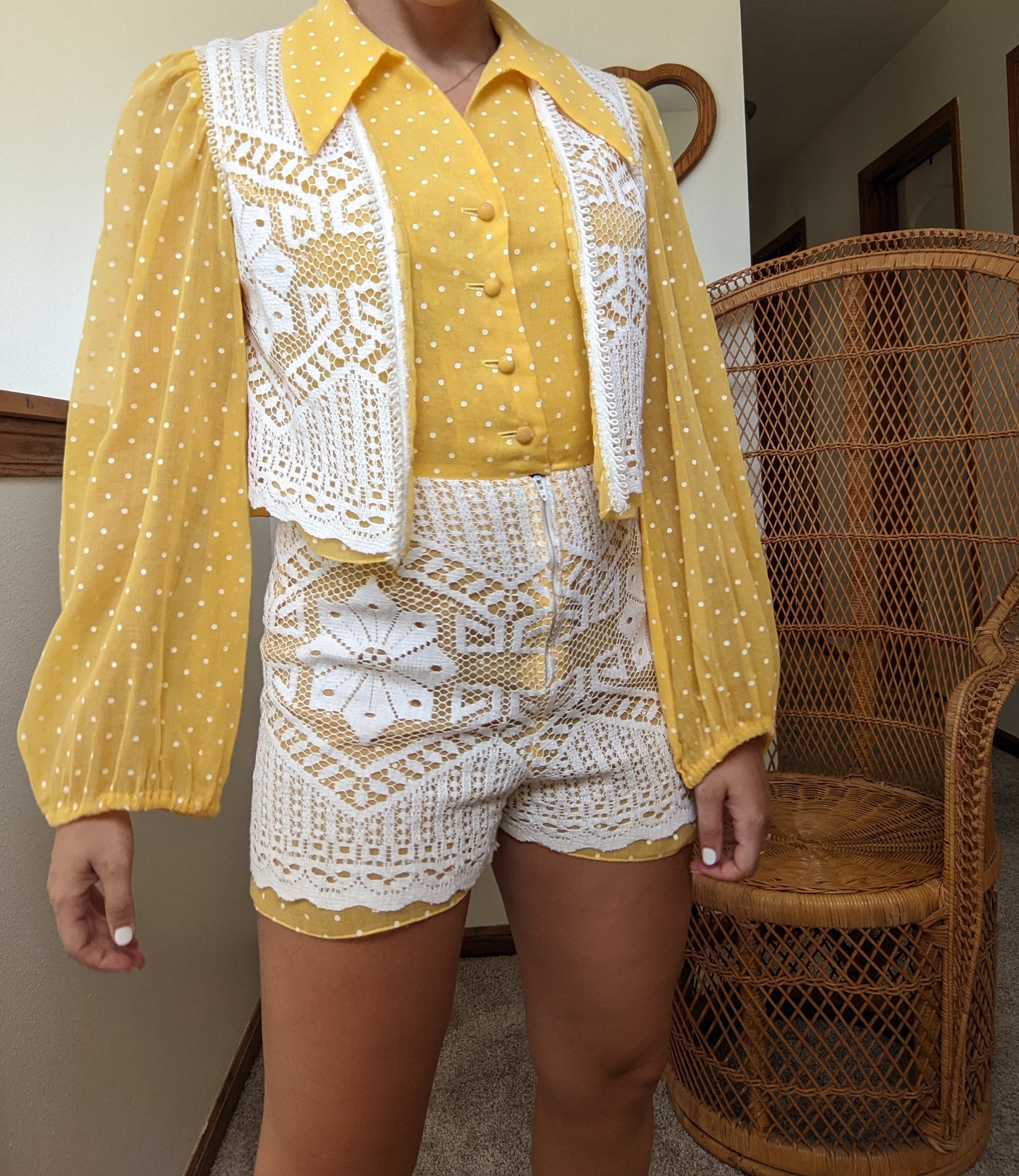 1960s-70s Pat Richards Romper and Vest Set Romper Set Rad Bonnie's Vintage