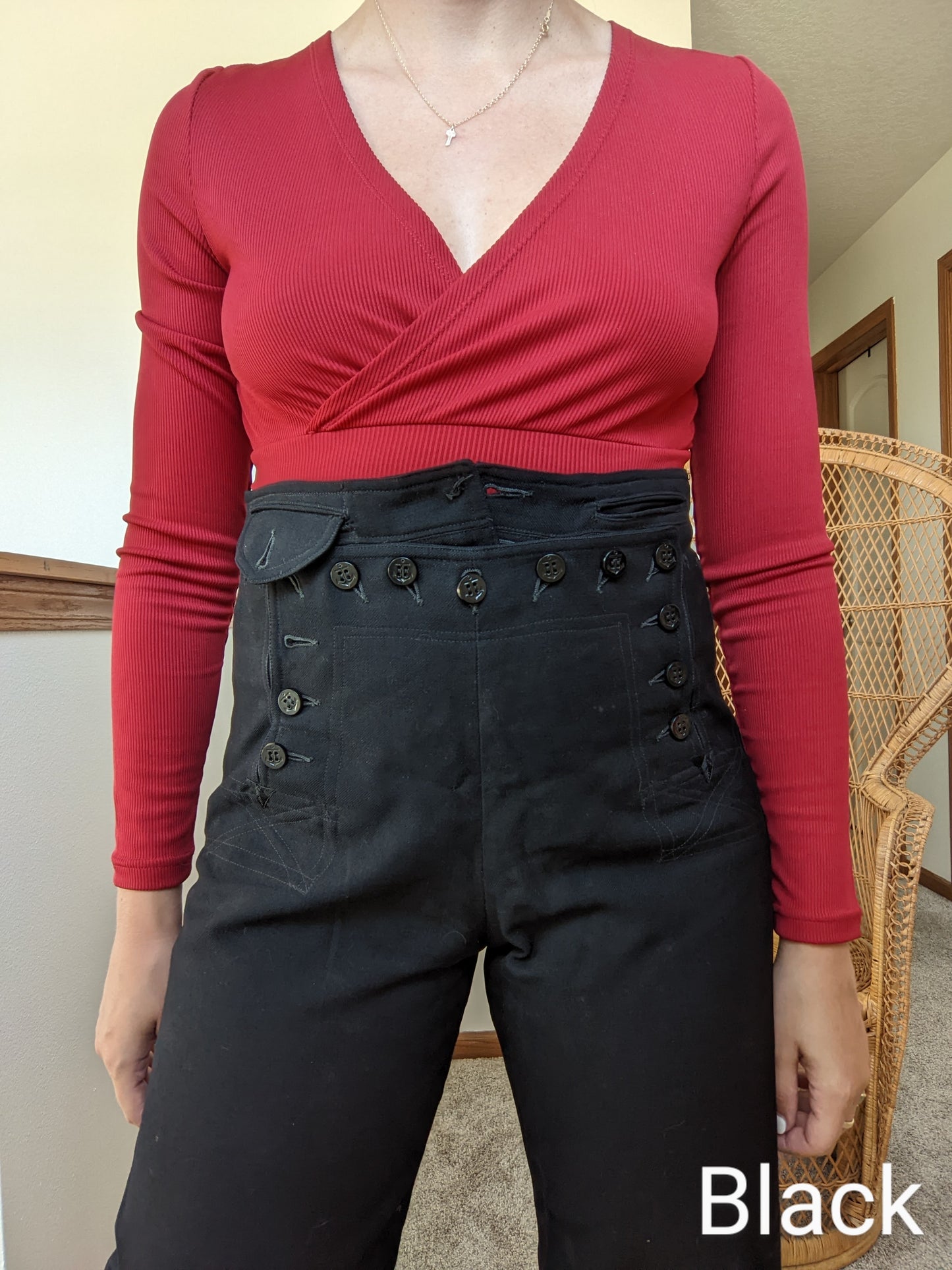 1940s Black Naval Clothing Factory Pants Pants Rad Bonnie's Vintage