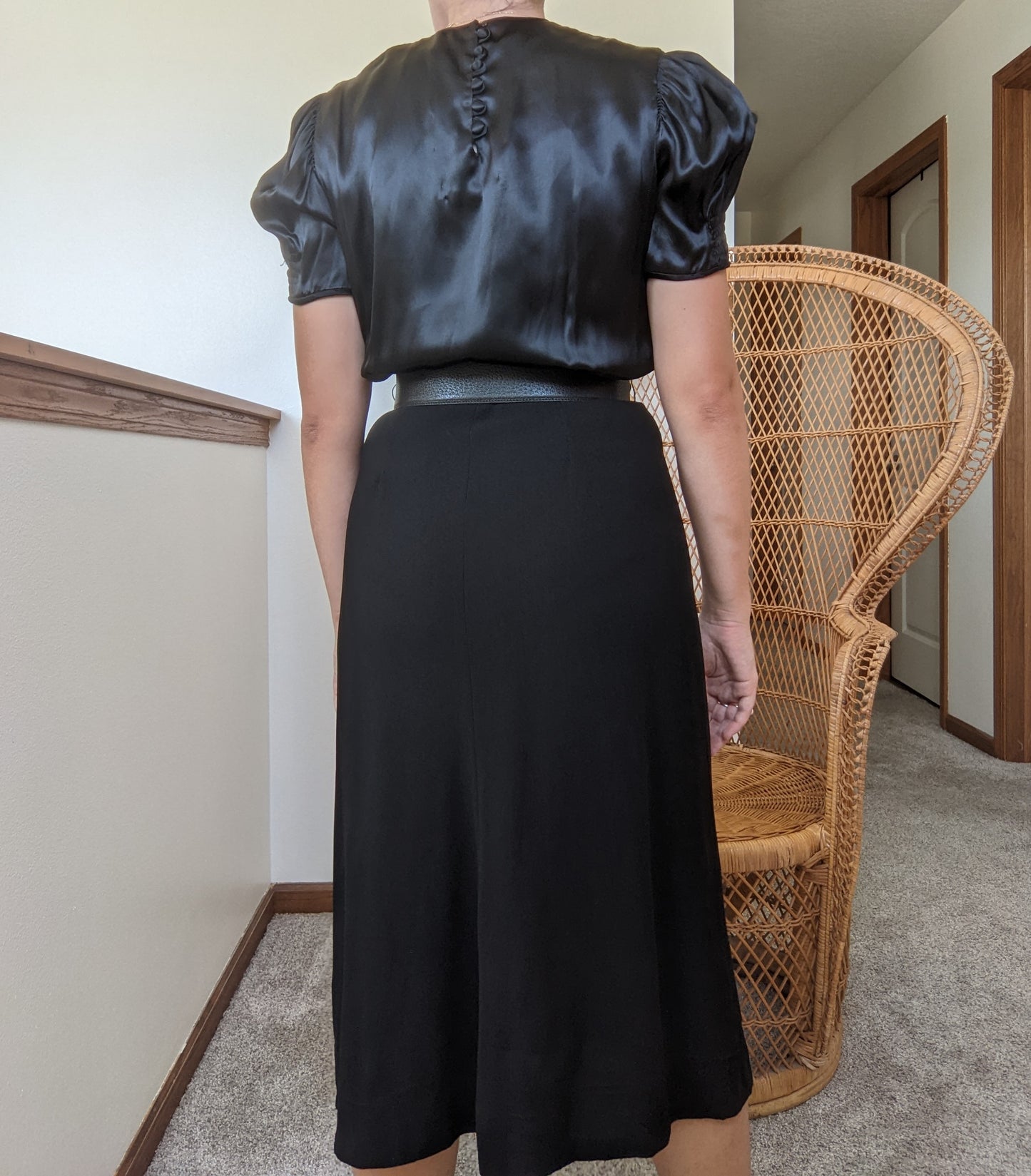 1940s Ink Black Dress Dress Rad Bonnie's Vintage