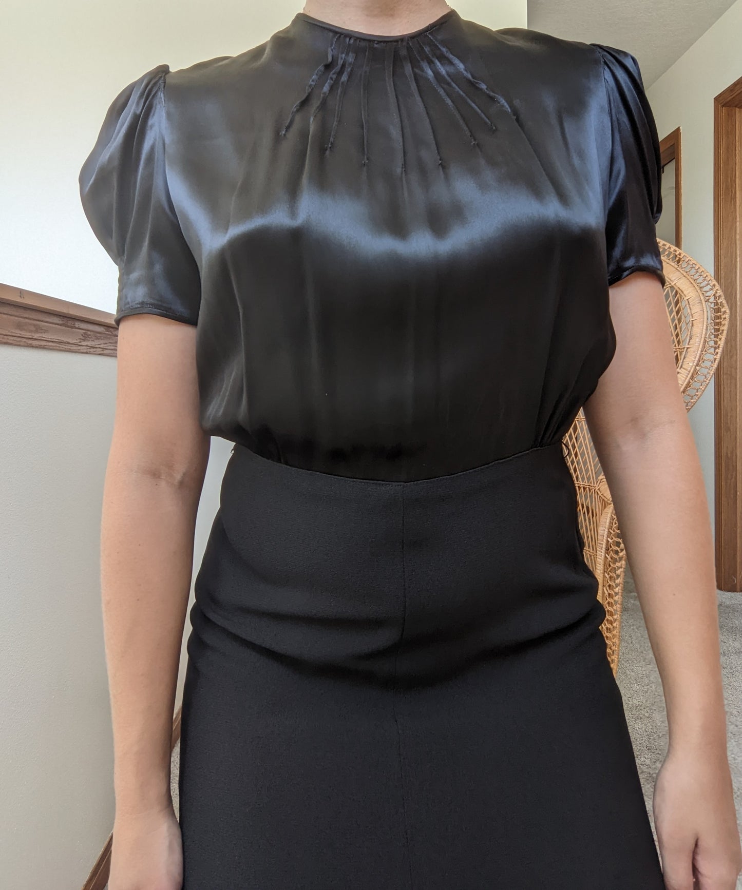 1940s Ink Black Dress Dress Rad Bonnie's Vintage