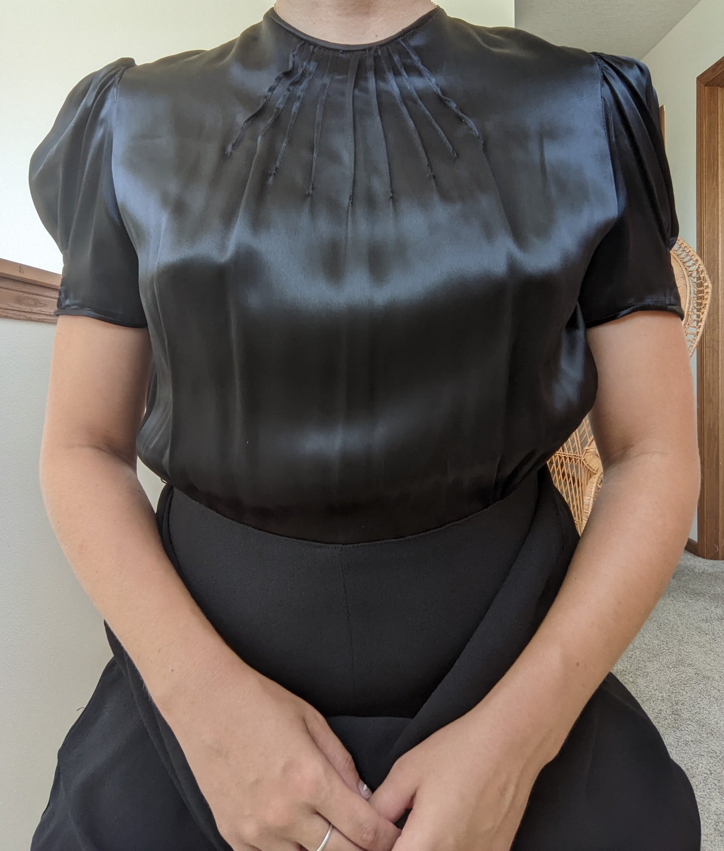 1940s Ink Black Dress Dress Rad Bonnie's Vintage