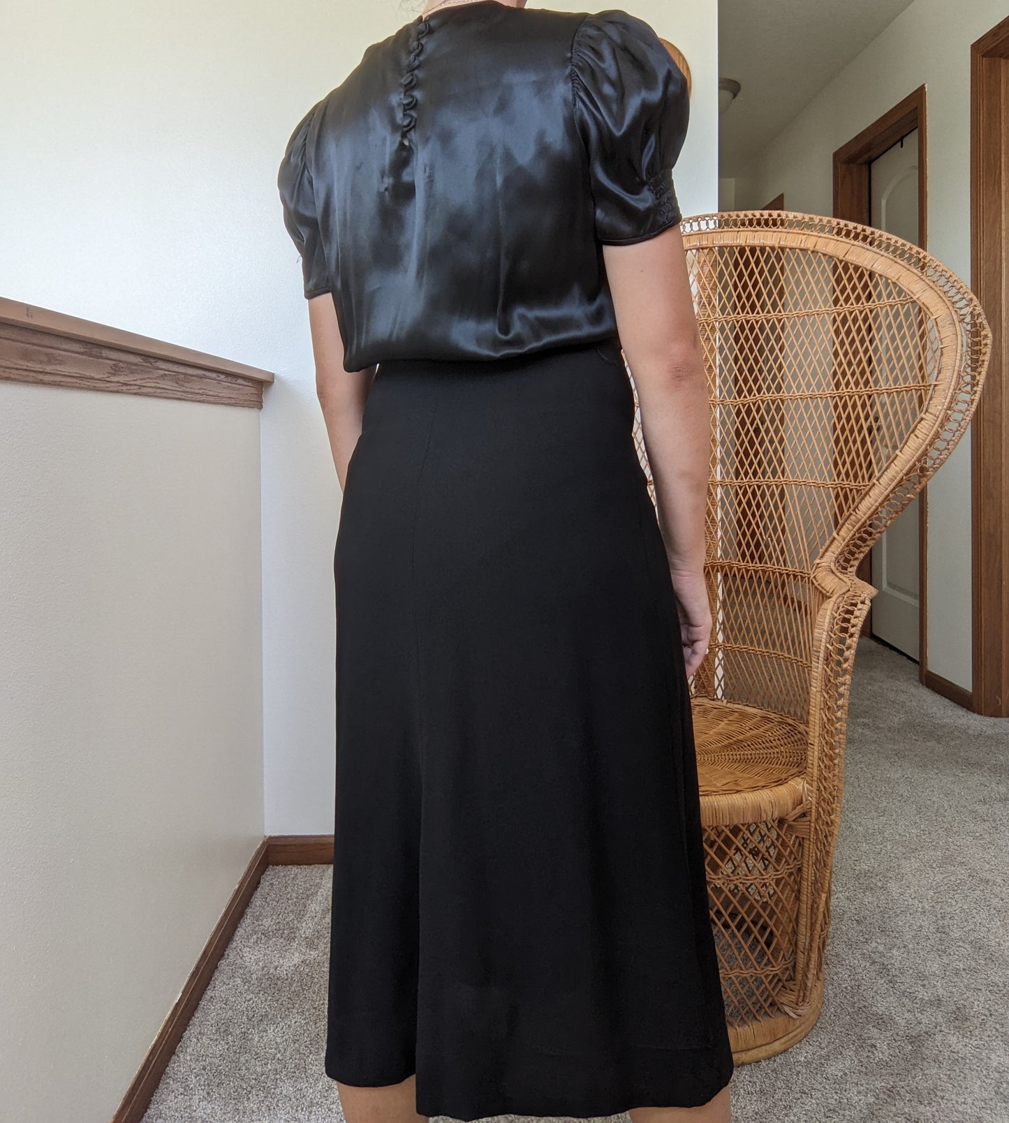 1940s Ink Black Dress Dress Rad Bonnie's Vintage