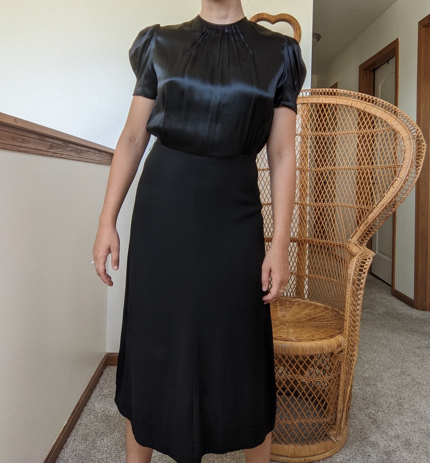 1940s Ink Black Dress Dress Rad Bonnie's Vintage